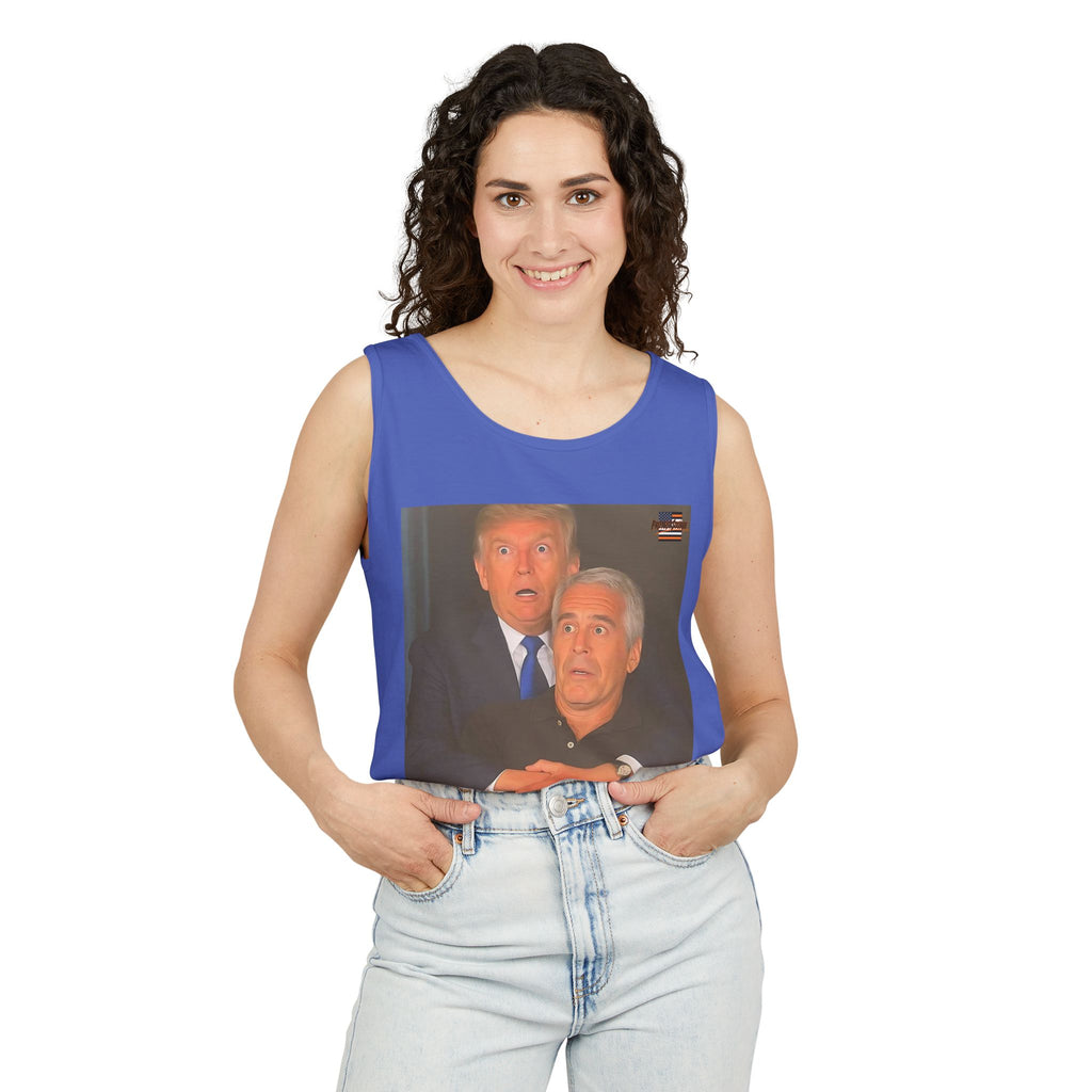 Trump and Epstein Coldplay Cam Unisex Cotton Tank Top