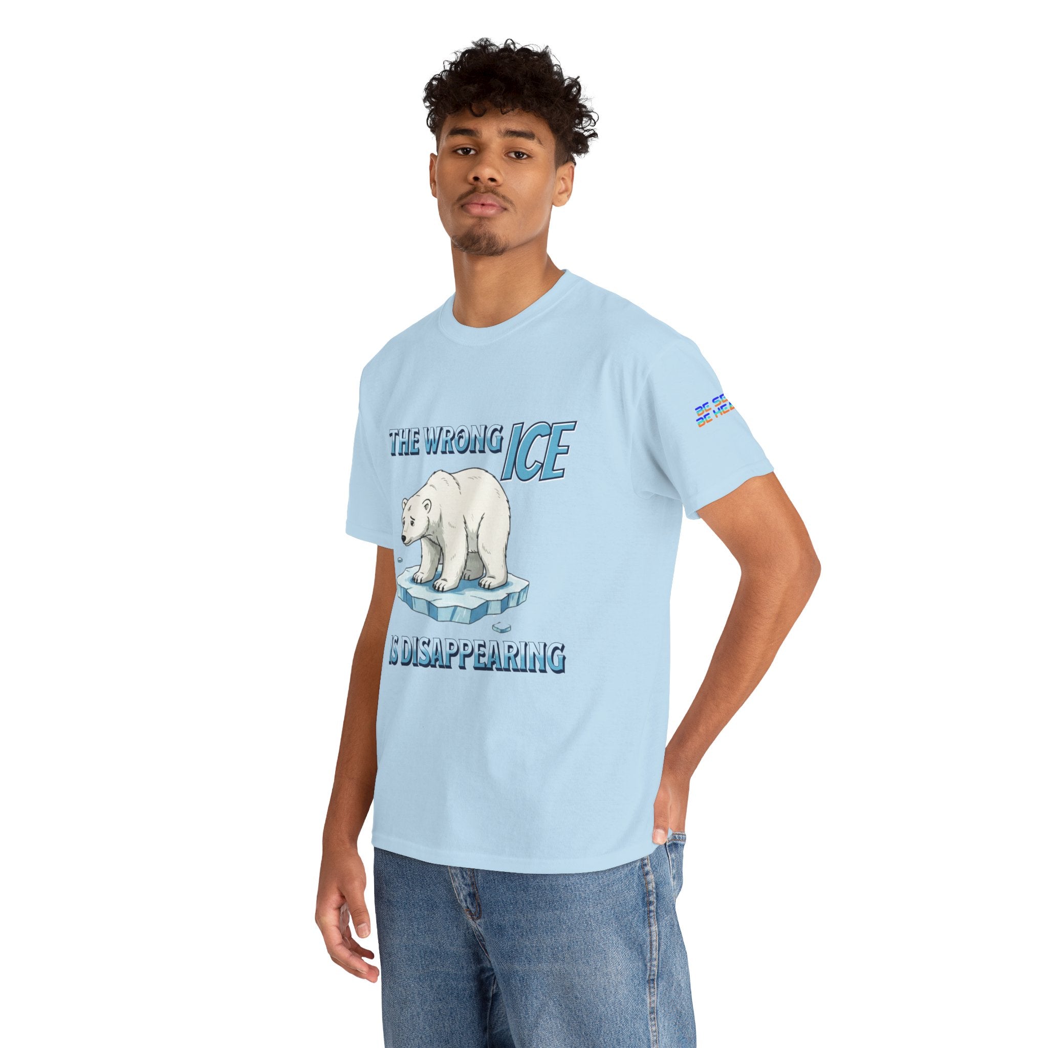 The Wrong ICE is Disappearing Unisex Heavy Cotton Gildan Tee, Casual Wear, Gift for Activists, Comfortable Protest Wear