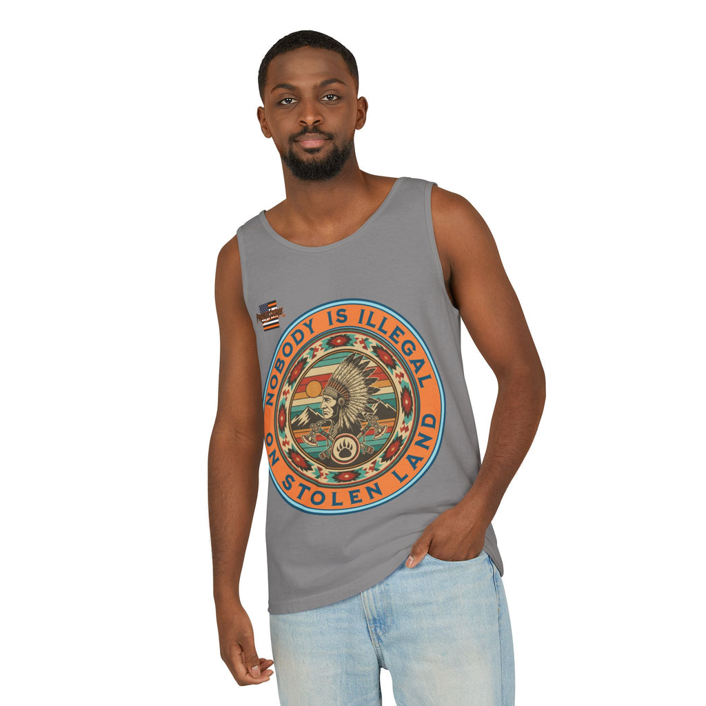 Nobody is Illegal on Stolen Land Unisex Cotton Tank Top