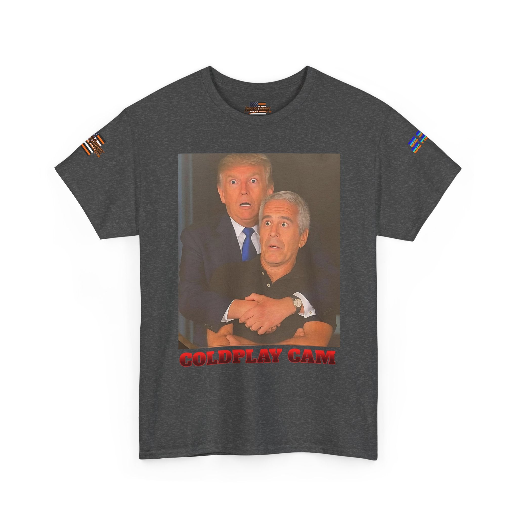Trump Epstein Coldplay Cam Unisex Heavy Cotton Gildan Tee, Casual Wear, Gift for Activists, Comfortable Protest Wear