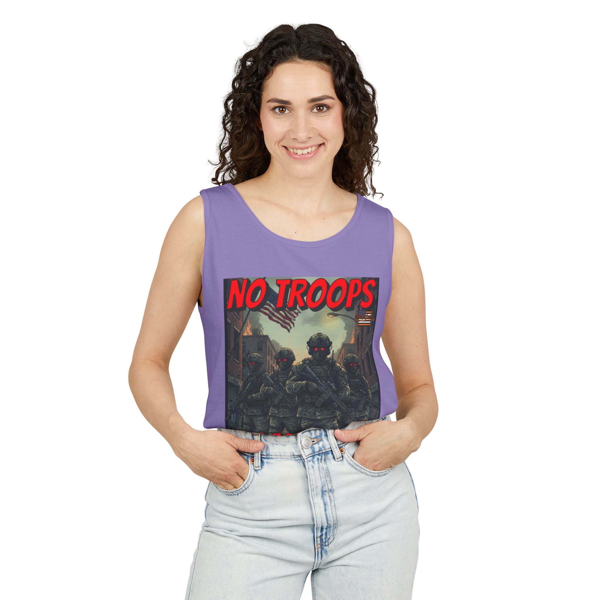 No Troops On American Streets Unisex Cotton Tank Top