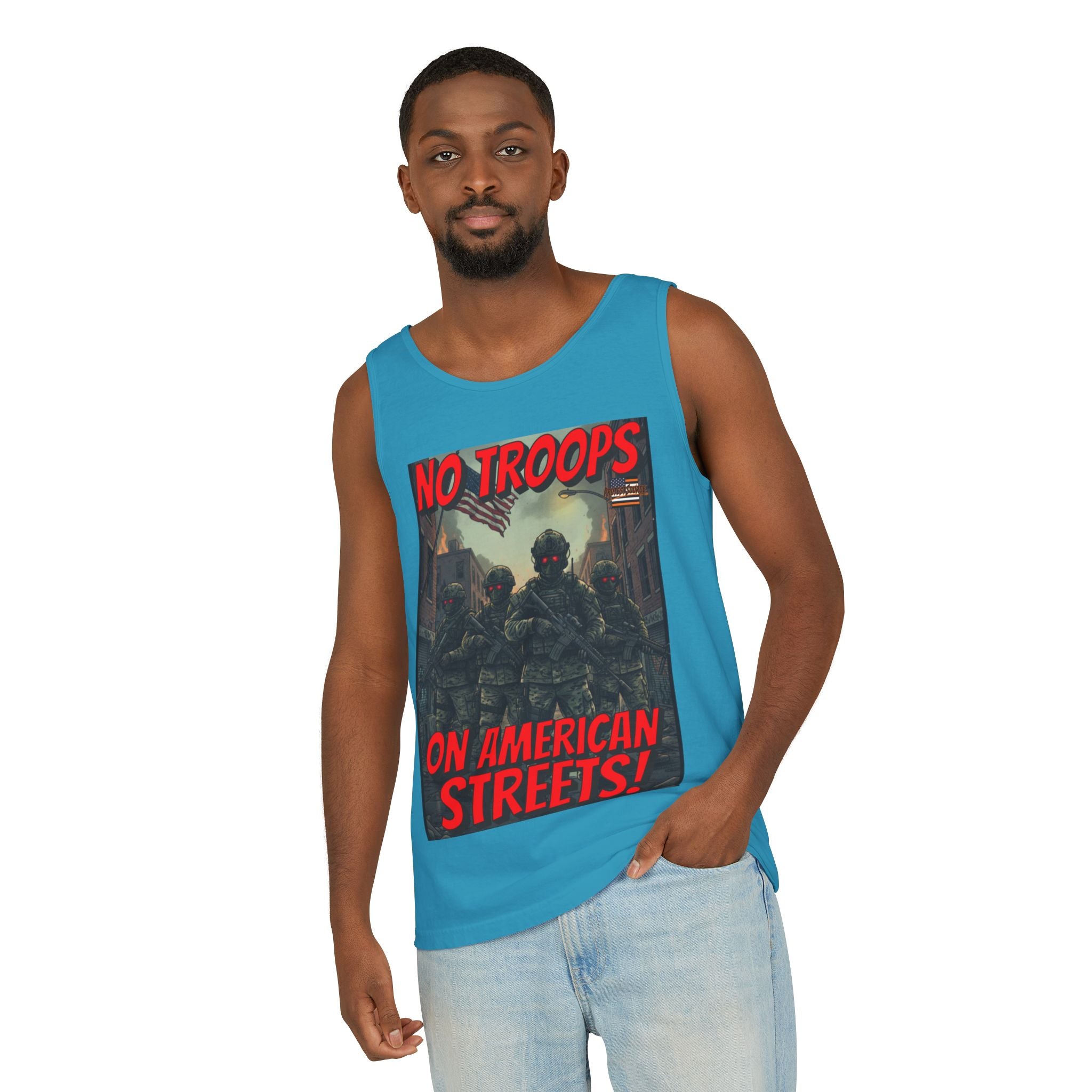 No Troops On American Streets Unisex Cotton Tank Top
