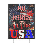 No Kings in the USA 18"X24" Plastic Protest Yard Sign w/Wire Stand