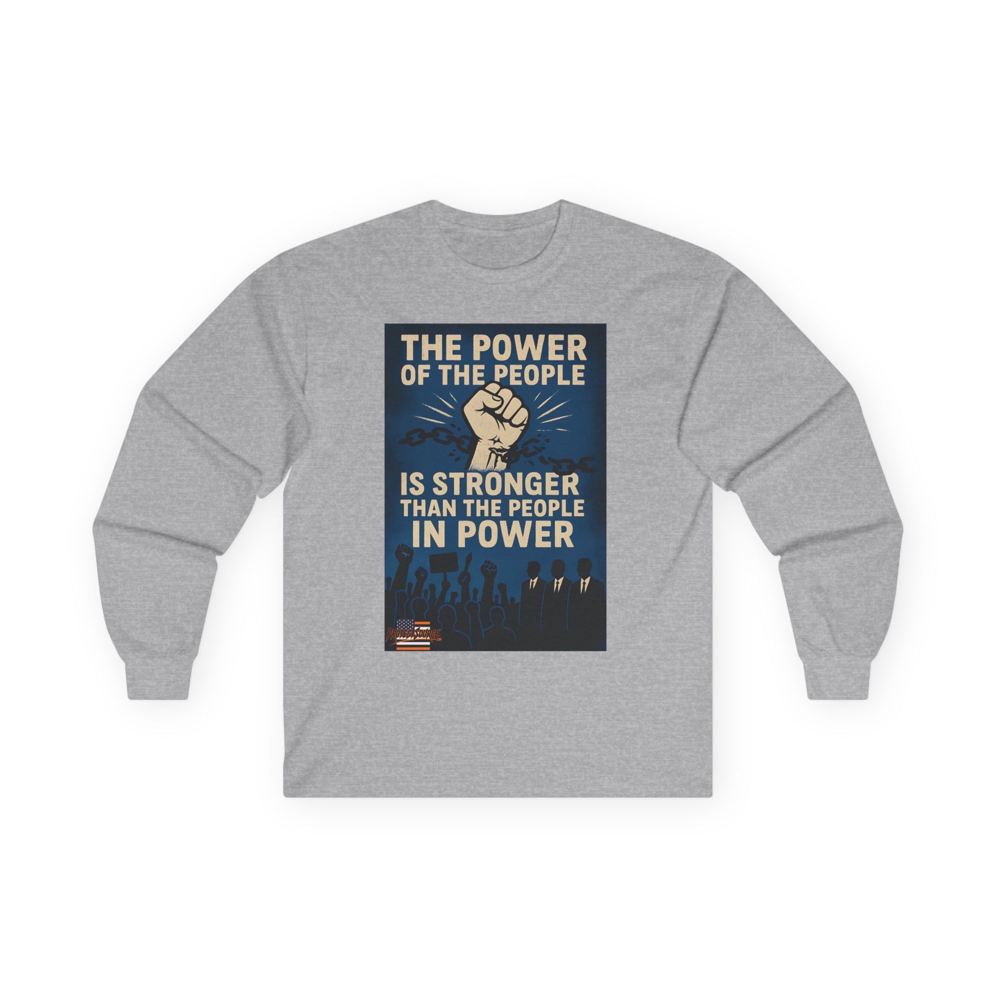 The Power of the People Long Sleeve Cotton Gildan Tee
