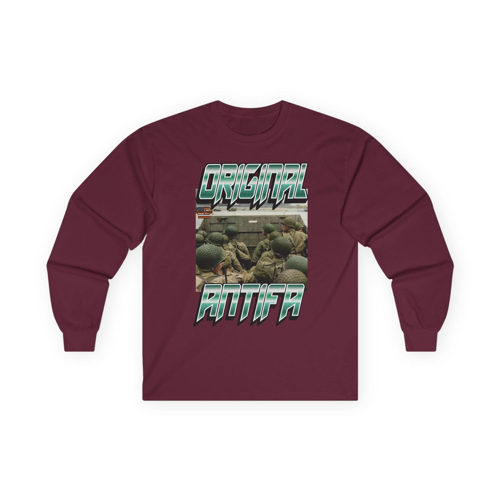 Original Antifa Long Sleeve Cotton Gildan Tee