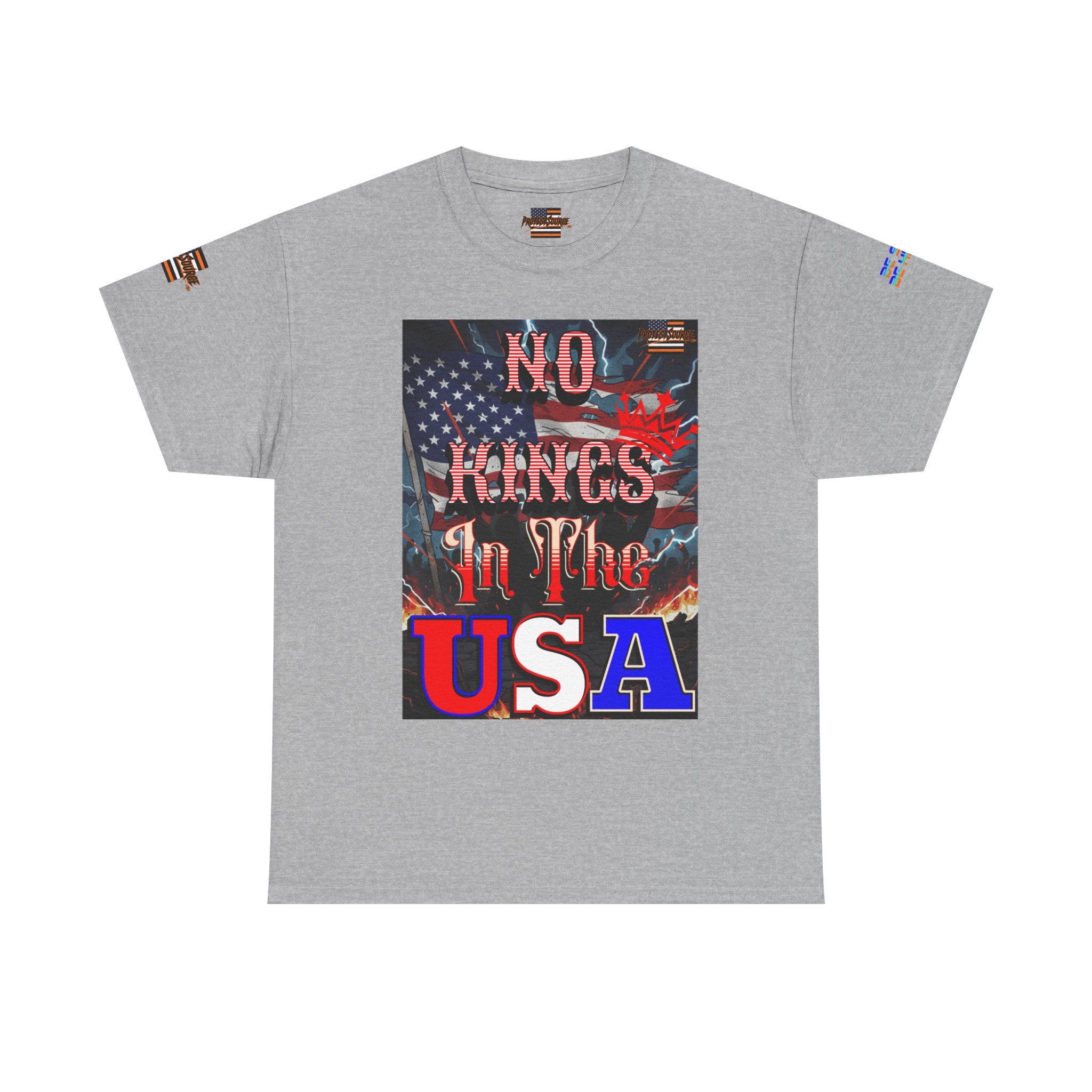No Kings in the USA Unisex Heavy Cotton Gildan Tee, Casual Wear, Gift for Activists, Comfortable Protest Wear