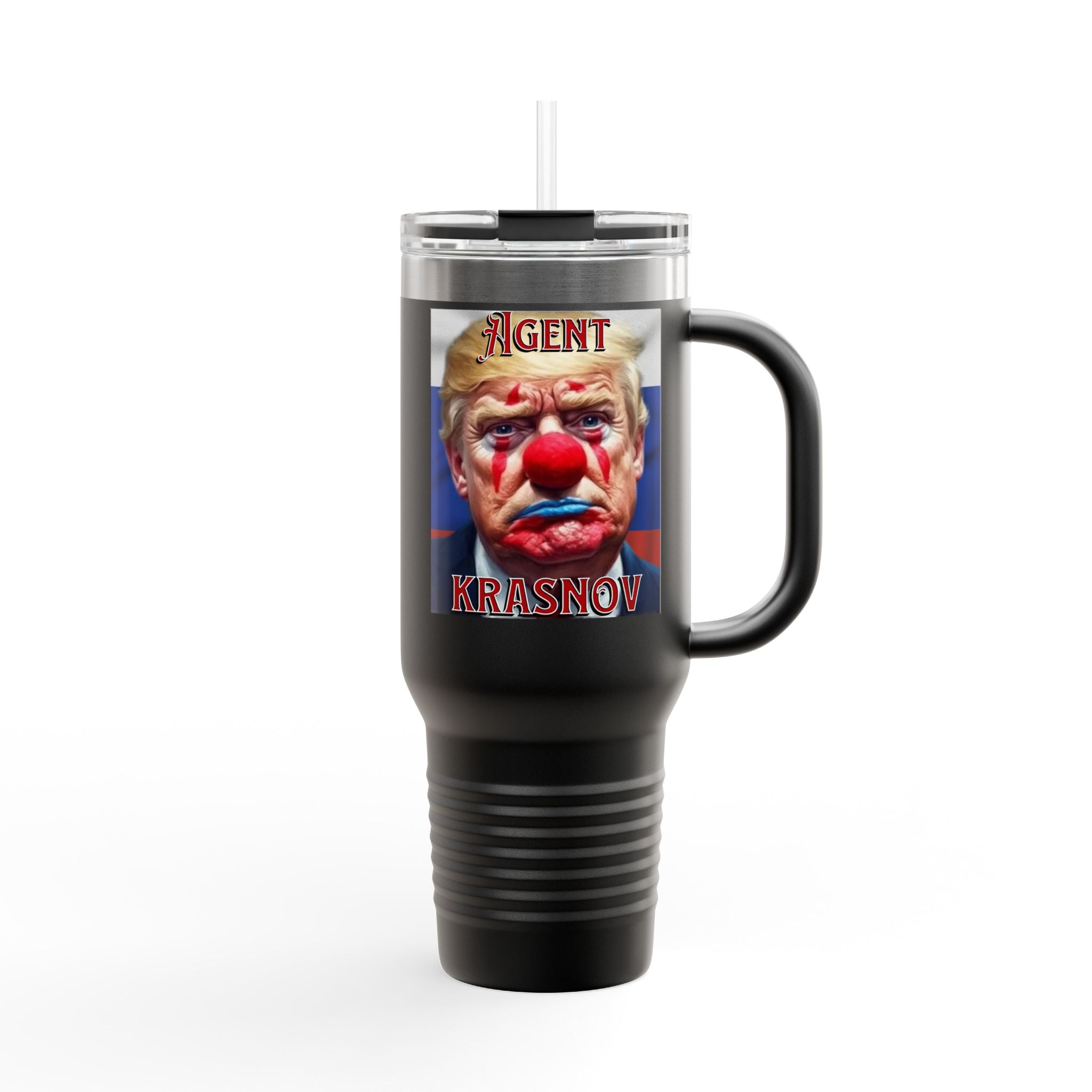 Agent Krasnov Insulated  40 oz. Travel Mug, Perfect for Activists, Protests, Commuters, Gifts, and Daily Use