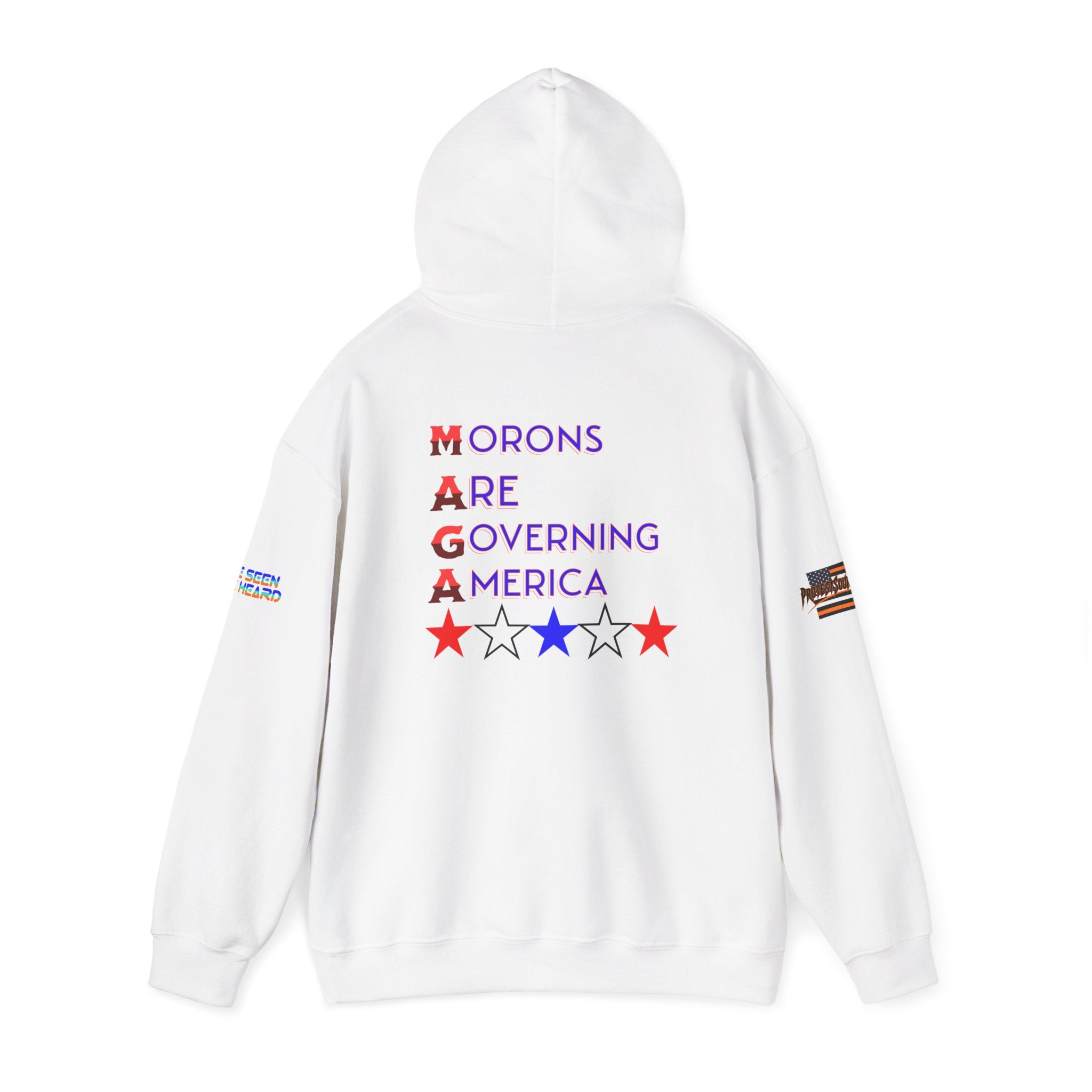 Morons Are Governing America Unisex Heavy Blend Gildan Hoodie Sweatshirt, Casual Wear, Gift for Activists, Comfortable Protest Wear