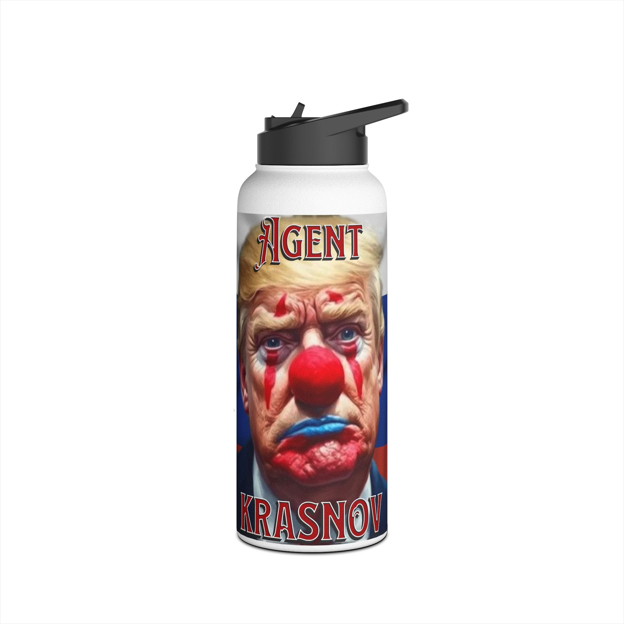 Agent Krasnov Insulated  32 oz. Water Bottle, Perfect for Activists, Protests, Commuters, Gifts, and Daily Use
