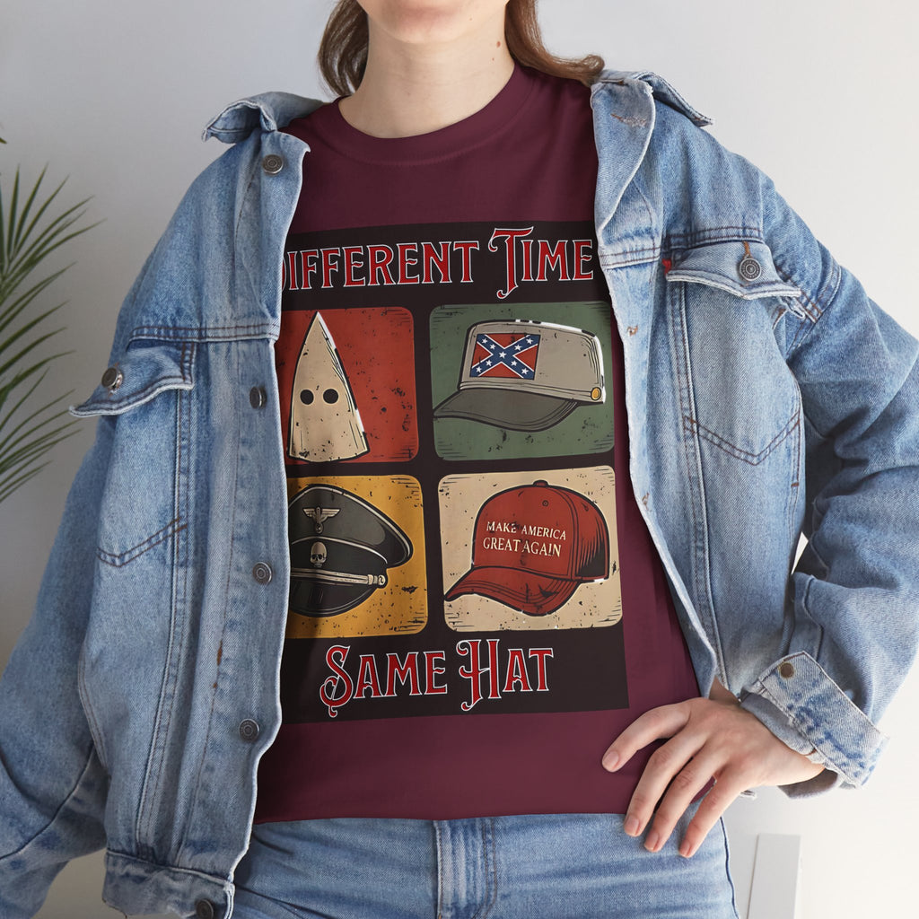 Different Time Same Hat Unisex Heavy Cotton Gildan Tee