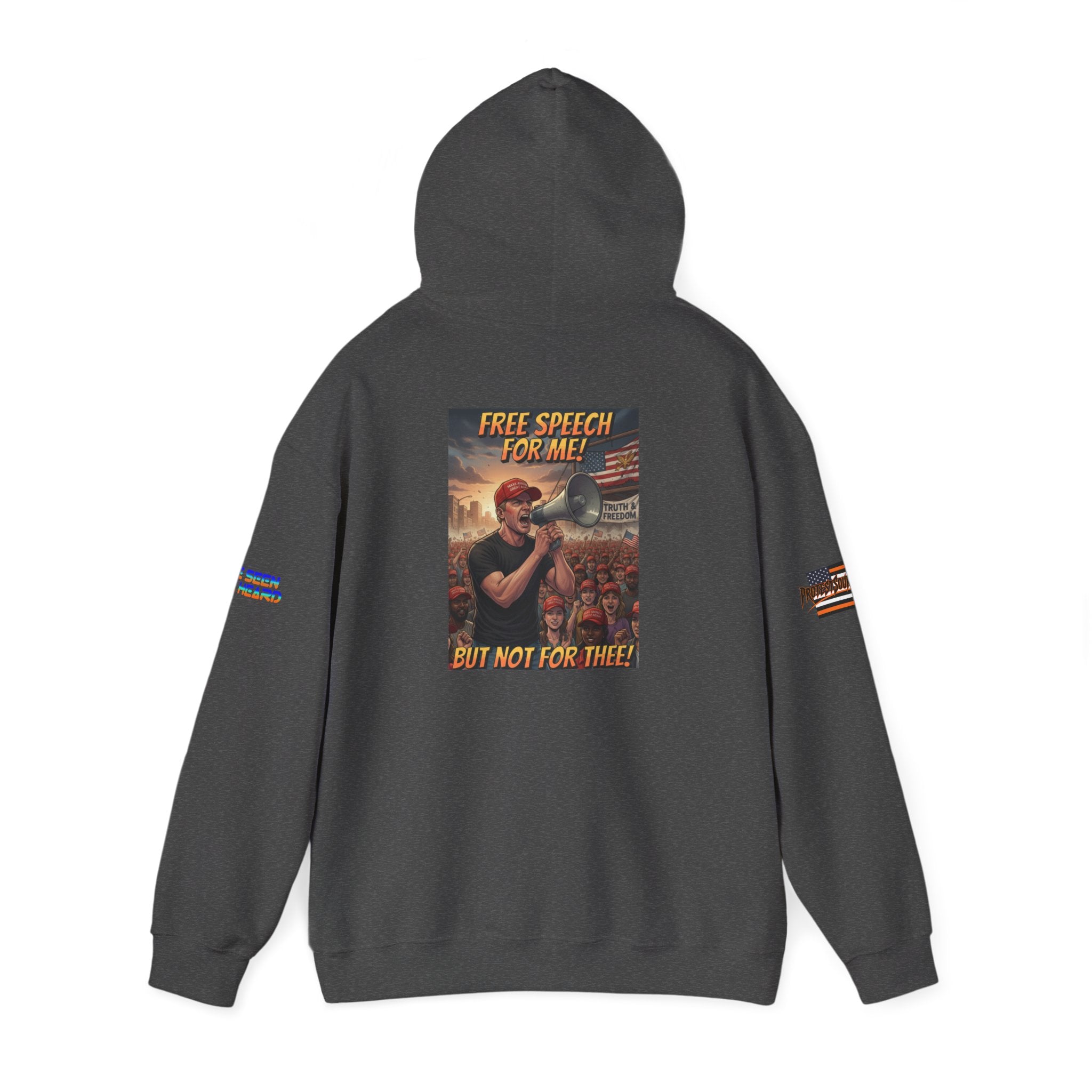 Free Speech for Me but not for Thee Unisex Heavy Blend Gildan Hoodie Sweatshirt, Casual Wear, Gift for Activists, Comfortable Protest Wear