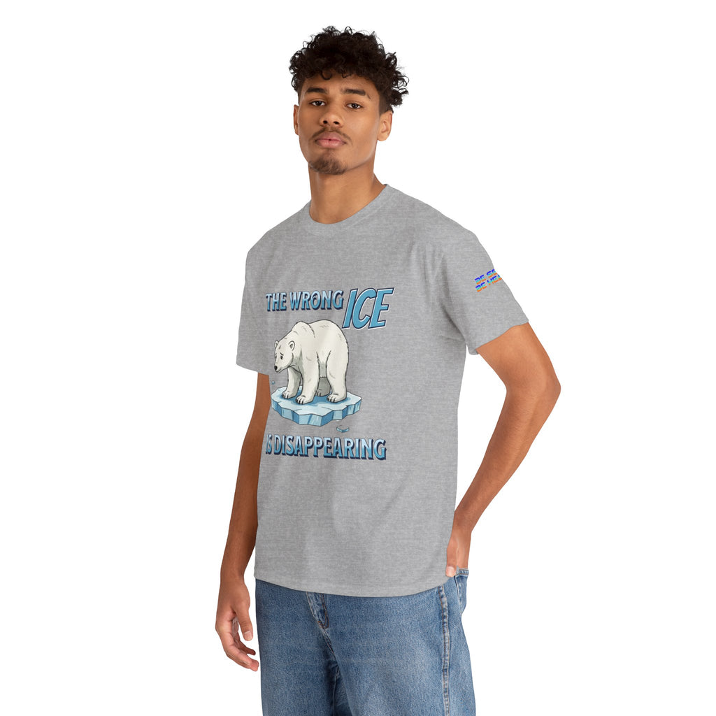 The Wrong ICE is Disappearing Unisex Heavy Cotton Gildan Tee, Casual Wear, Gift for Activists, Comfortable Protest Wear