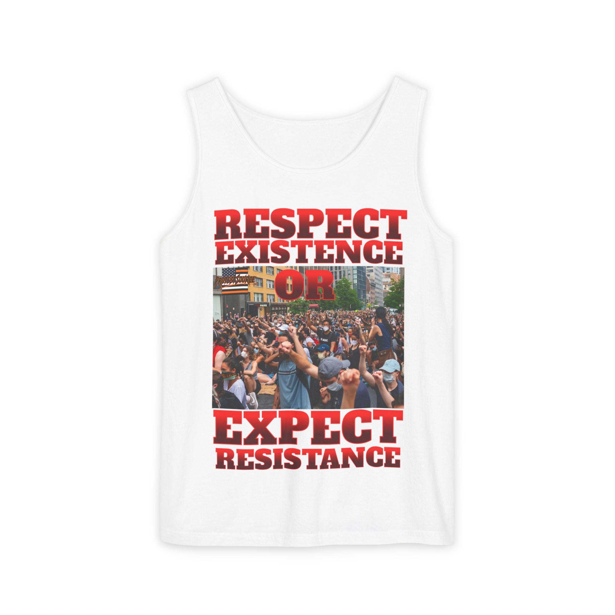 Respect Existence or Expect Resistance Unisex Cotton Tank Top
