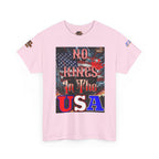 No Kings in the USA Unisex Heavy Cotton Gildan Tee, Casual Wear, Gift for Activists, Comfortable Protest Wear