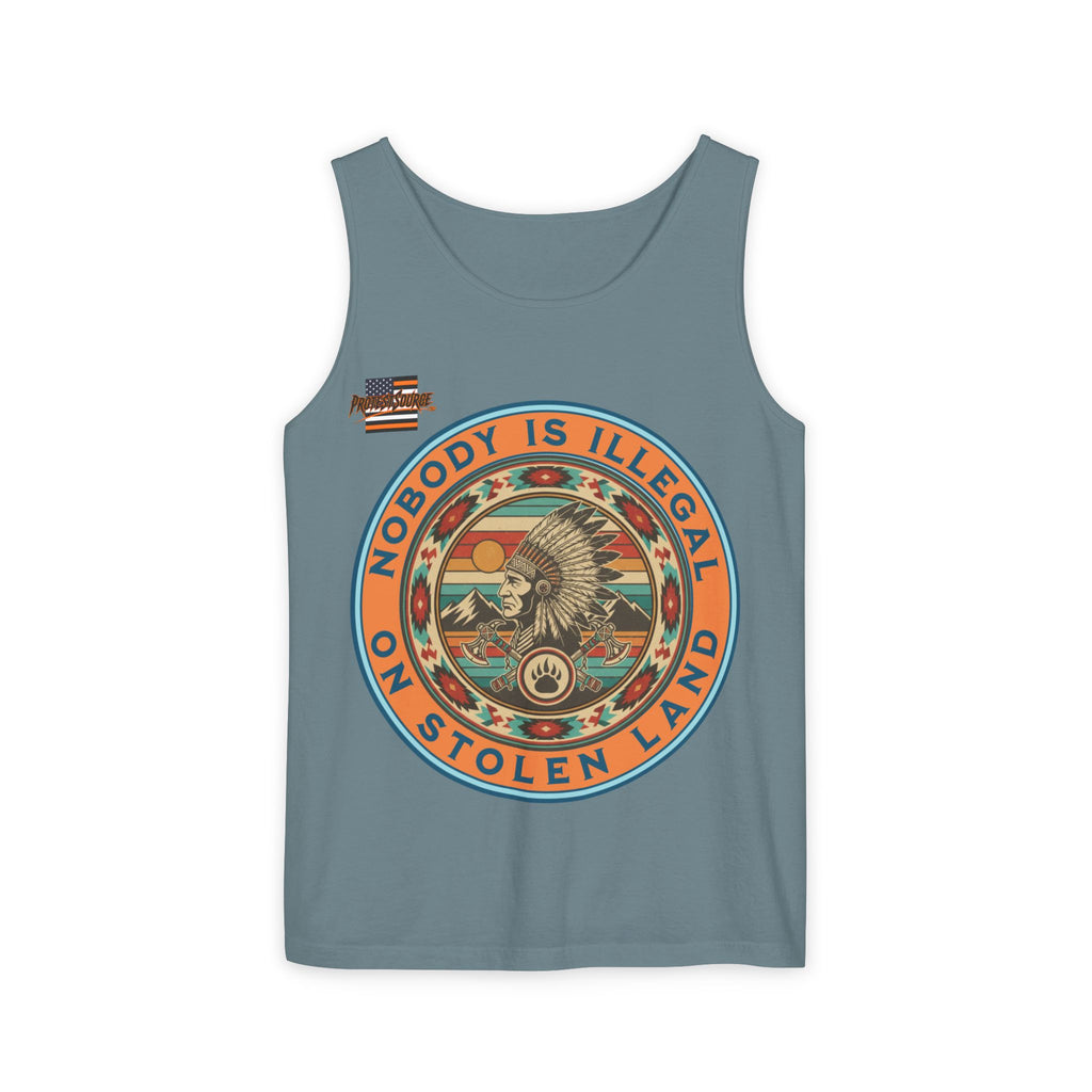Nobody is Illegal on Stolen Land Unisex Cotton Tank Top