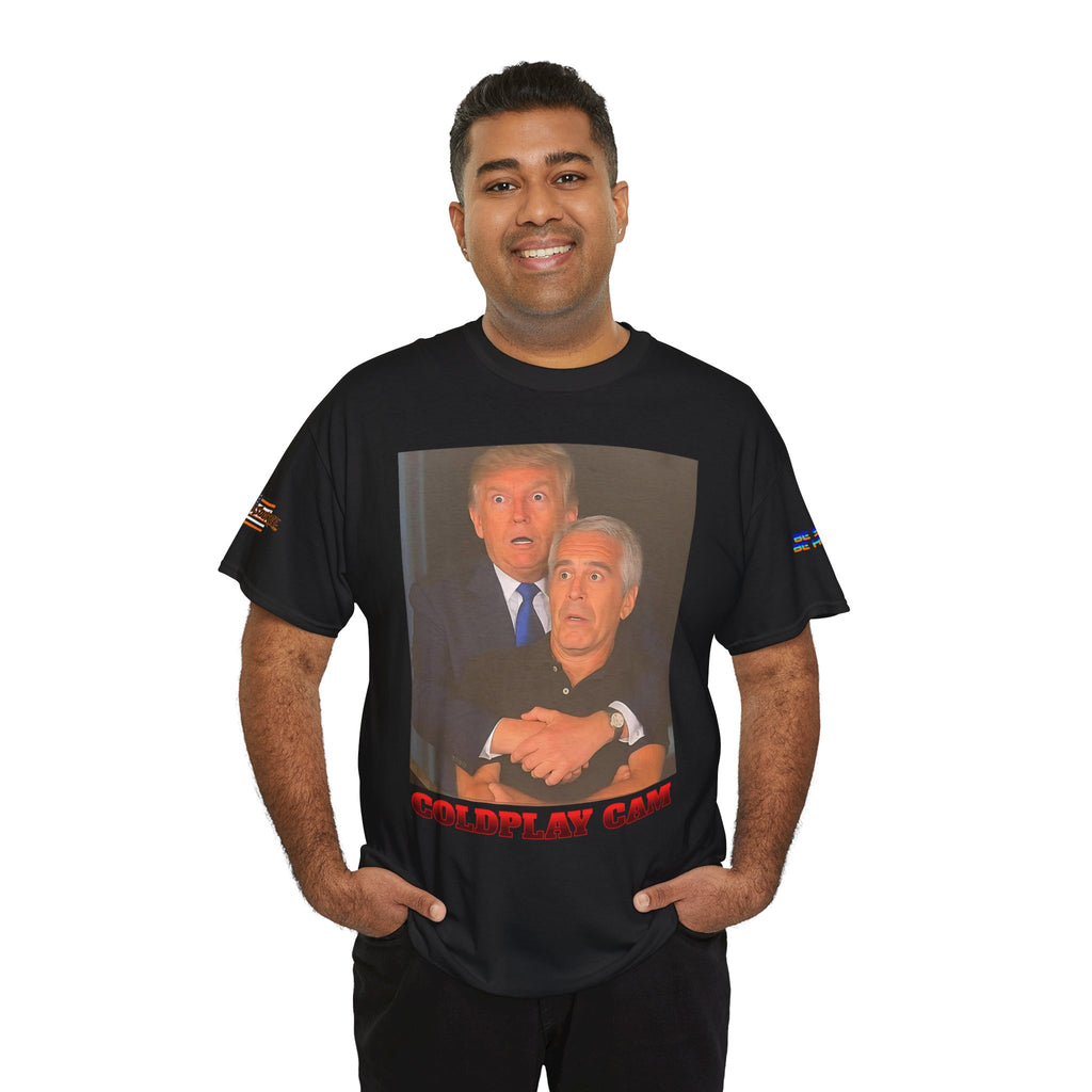 Trump Epstein Coldplay Cam Unisex Heavy Cotton Gildan Tee, Casual Wear, Gift for Activists, Comfortable Protest Wear