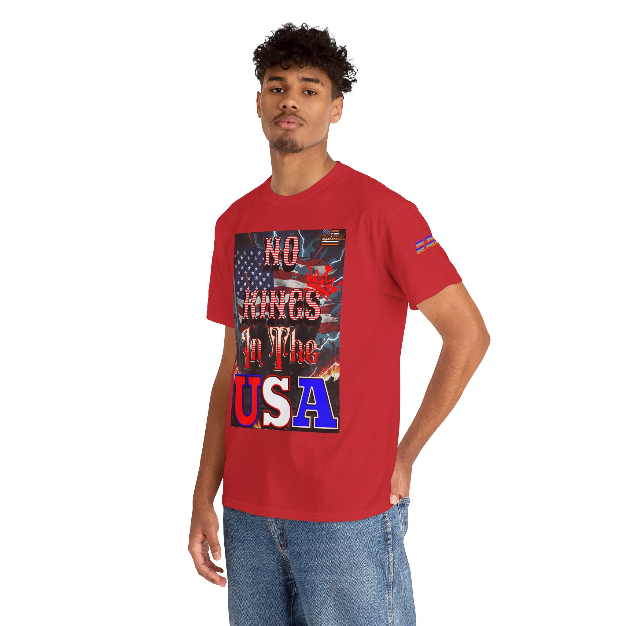 No Kings in the USA Unisex Heavy Cotton Gildan Tee, Casual Wear, Gift for Activists, Comfortable Protest Wear