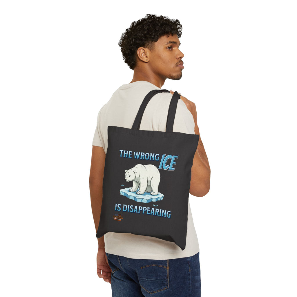 The Wrong ICE is Disappearing Cotton Canvas Tote Bag