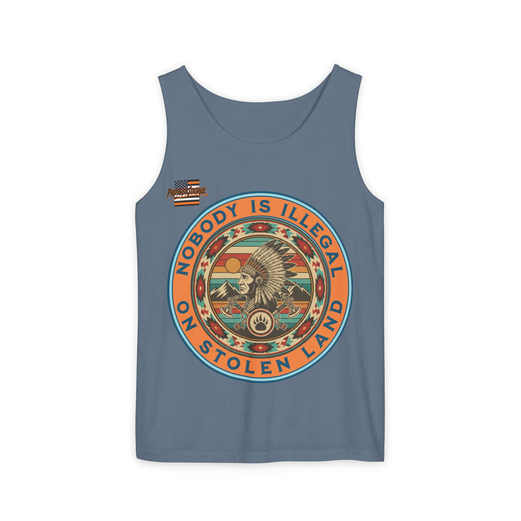 Nobody is Illegal on Stolen Land Unisex Cotton Tank Top