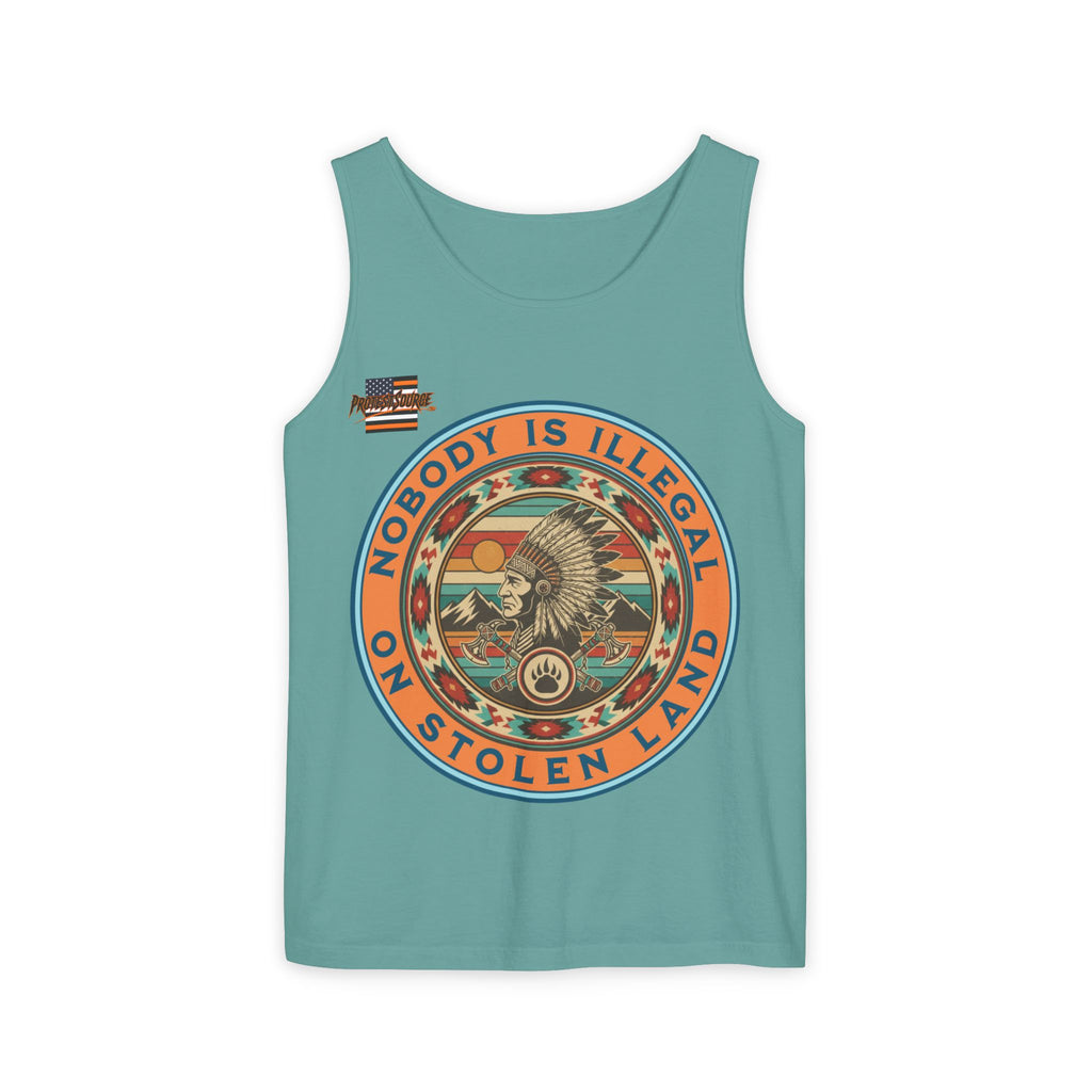 Nobody is Illegal on Stolen Land Unisex Cotton Tank Top