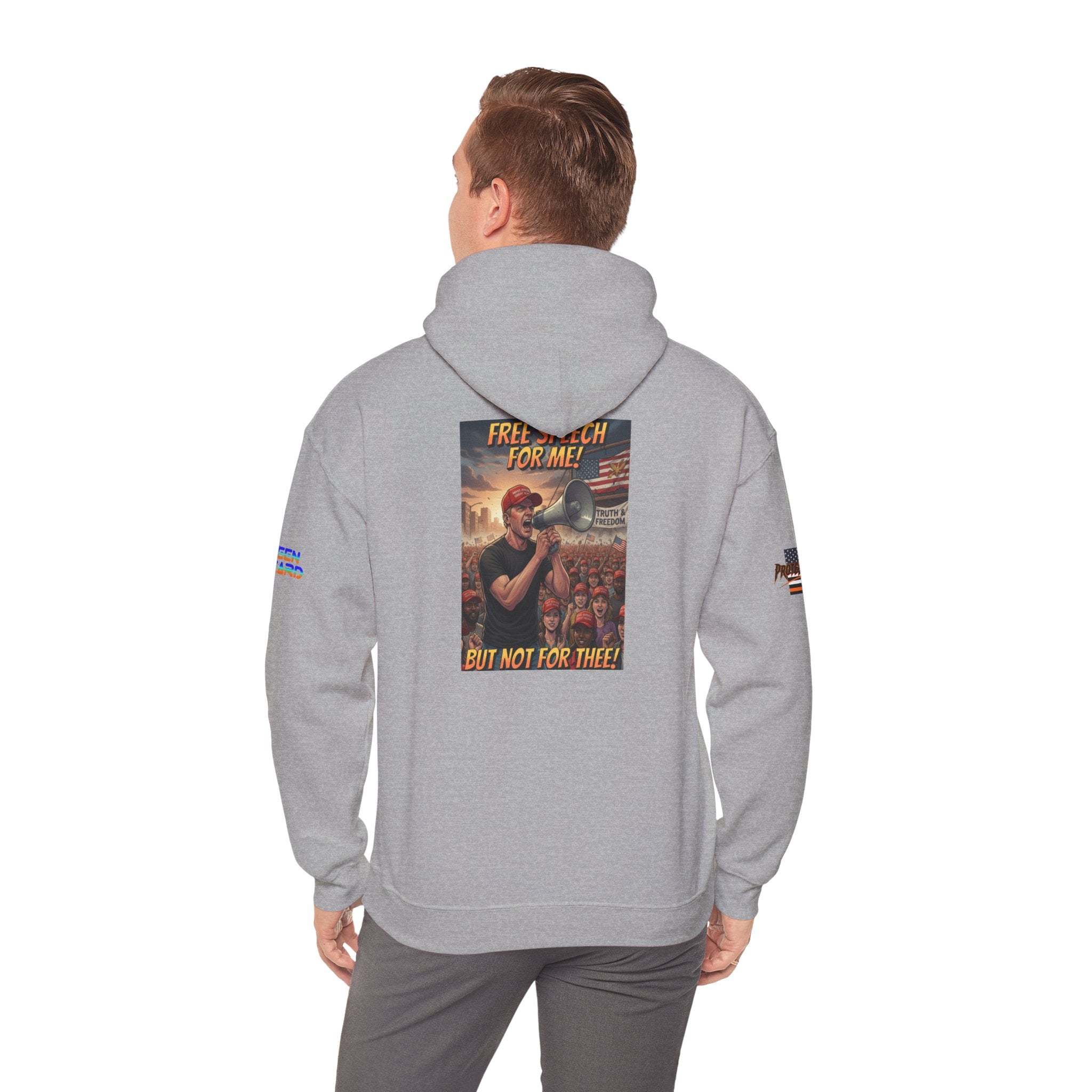 Free Speech for Me but not for Thee Unisex Heavy Blend Gildan Hoodie Sweatshirt, Casual Wear, Gift for Activists, Comfortable Protest Wear