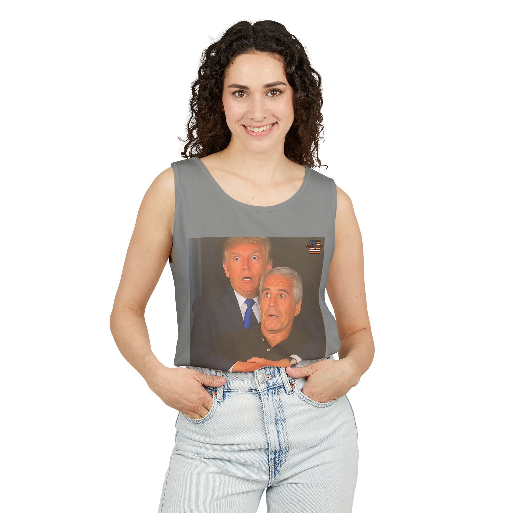 Trump and Epstein Coldplay Cam Unisex Cotton Tank Top