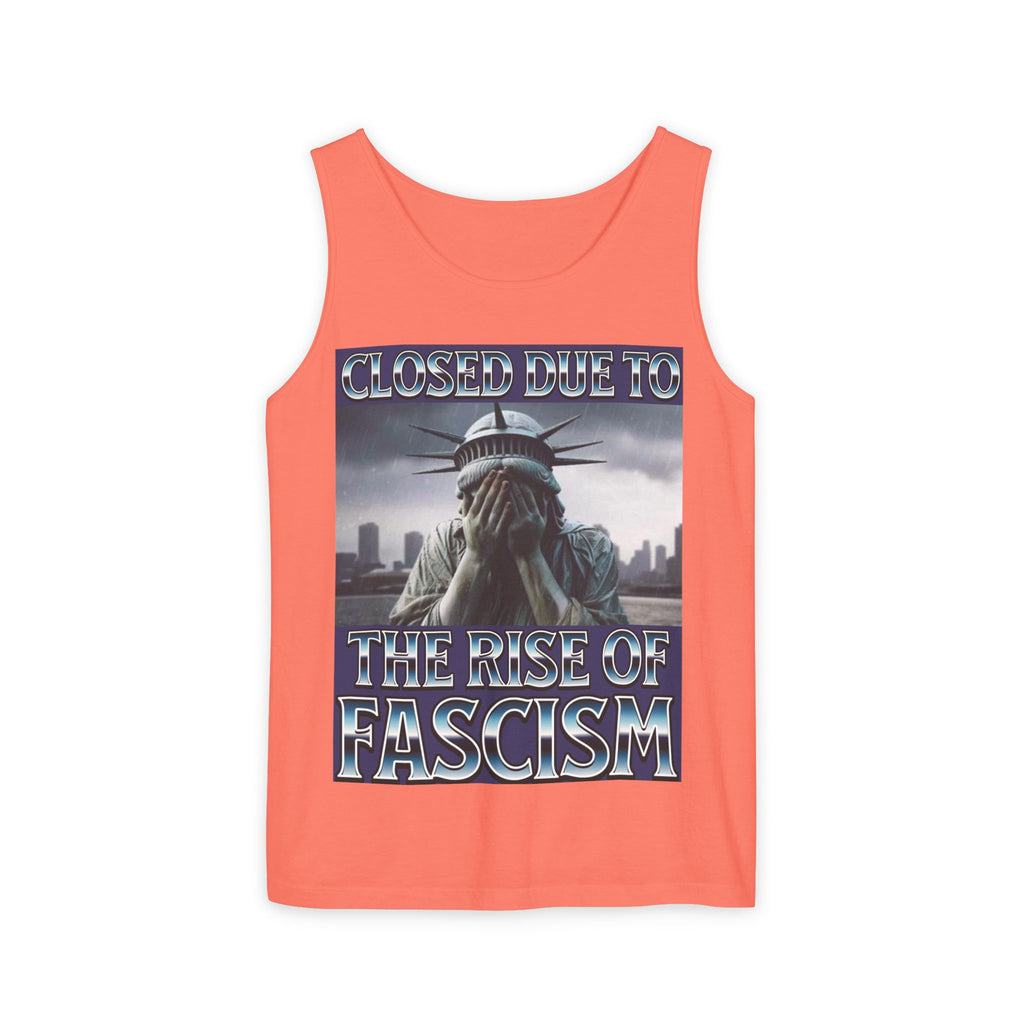 Closed Due to the Rise of Fascism Unisex Cotton Tank Top