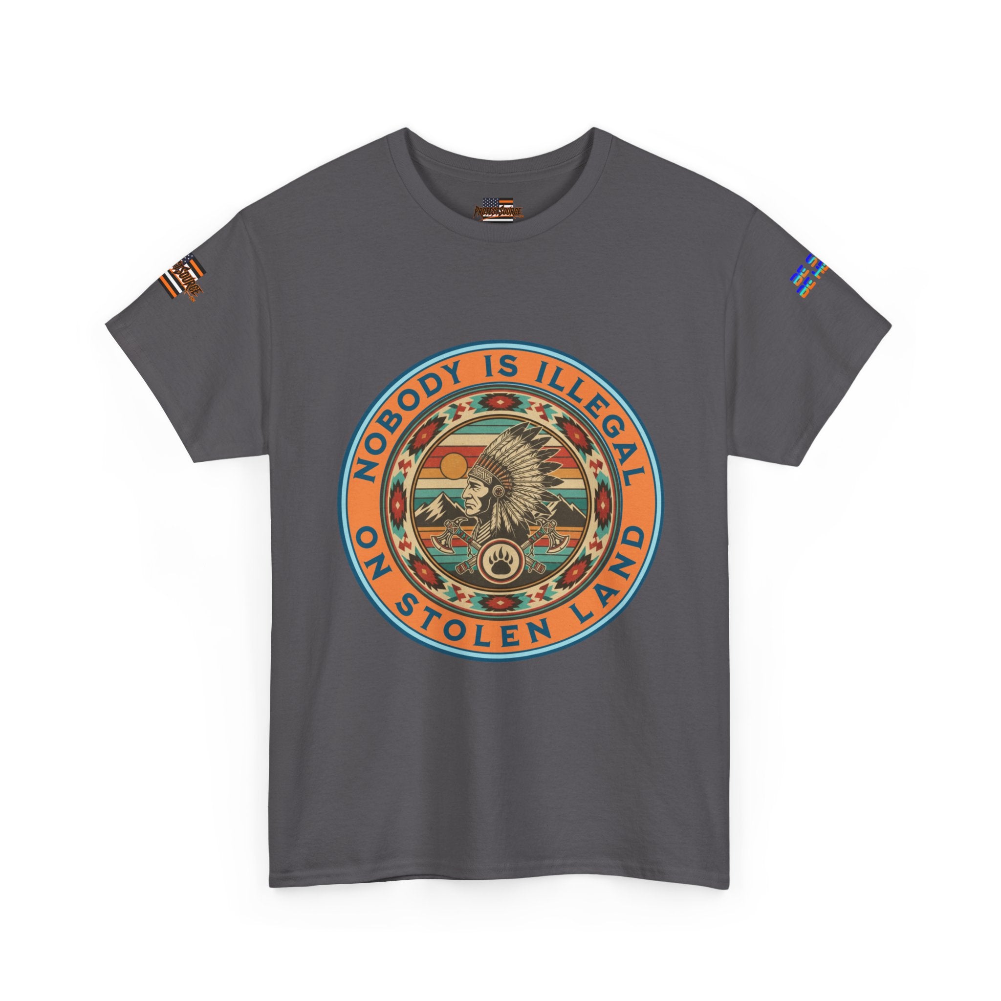 Nobody is Illegal on Stolen Land Unisex Heavy Cotton Gildan Tee, Casual Wear, Gift for Activists, Comfortable Protest Wear