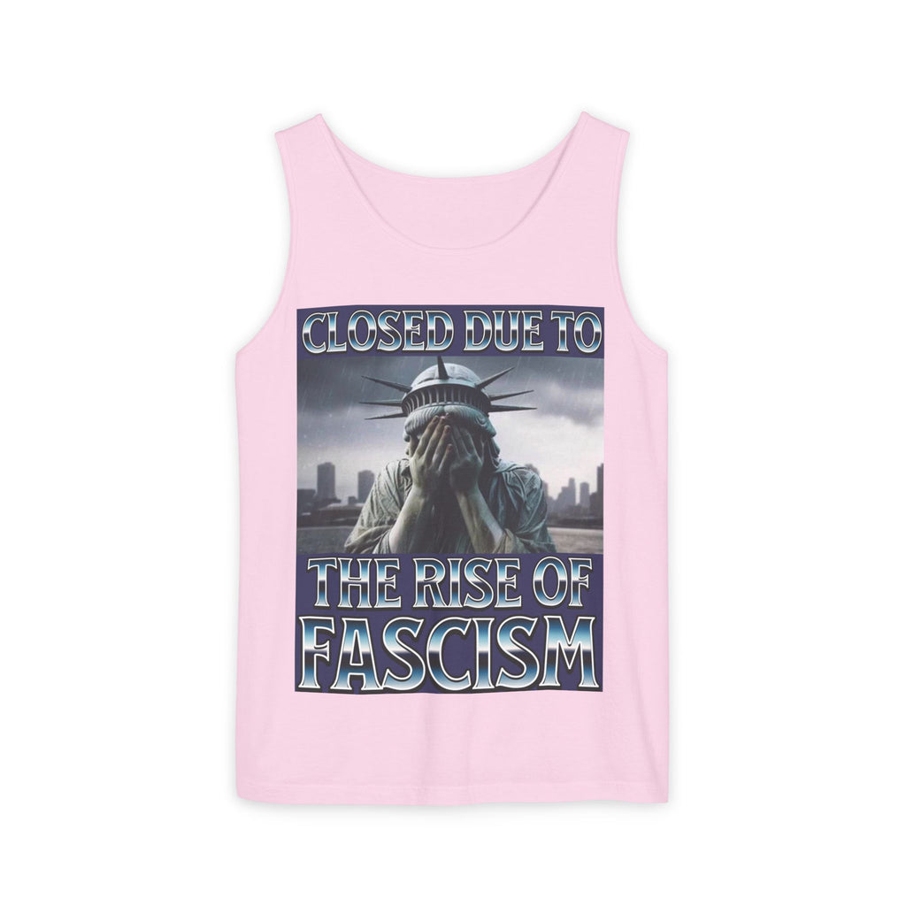 Closed Due to the Rise of Fascism Unisex Cotton Tank Top