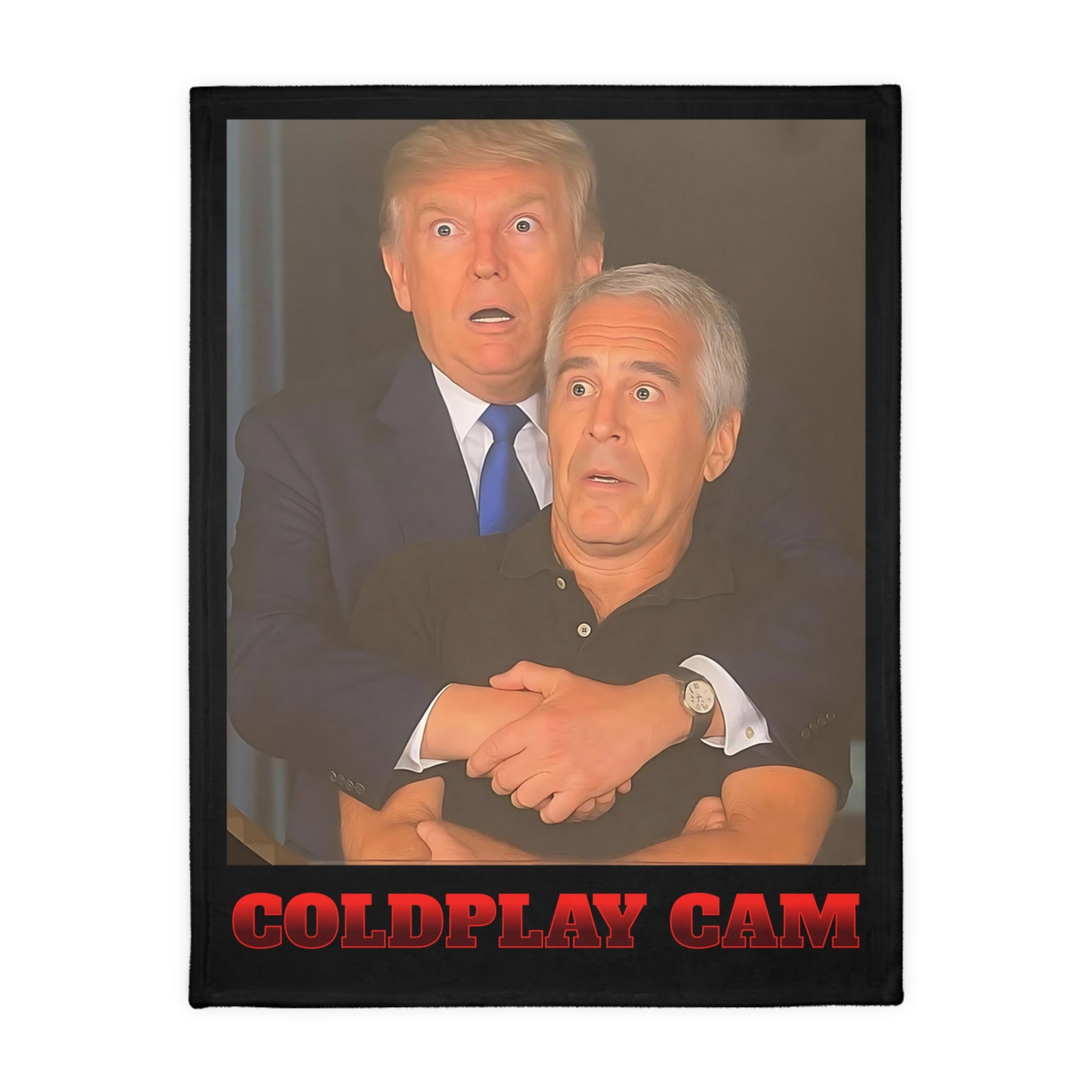 Trump Epstein Coldplay Cam Protest-Themed 60" x 80" Velveteen Microfiber Blanket, Cozy, Soft Warmth for Activists, Great for Rallies, Home Decor, Gifting