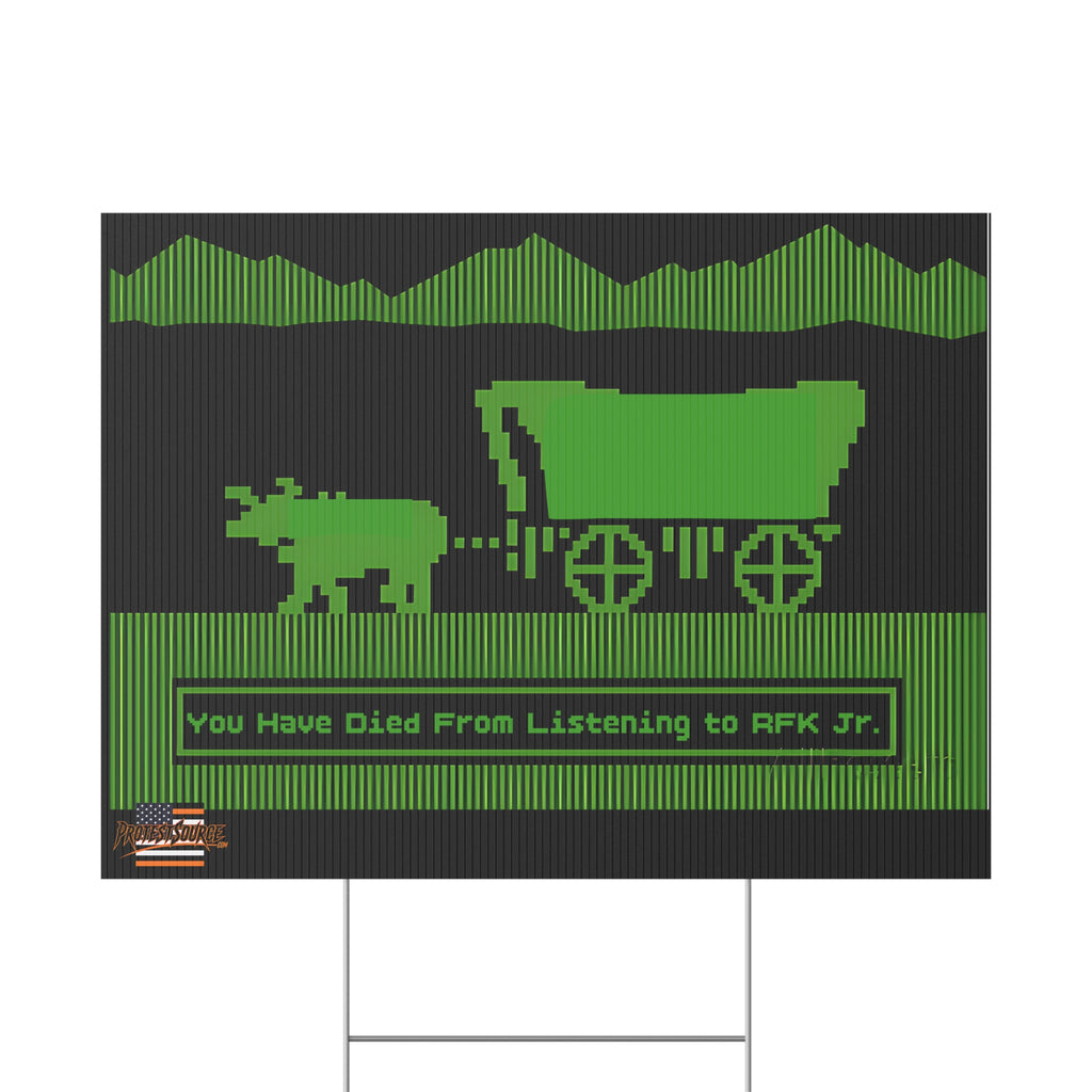 RFK Jr. Kills 24"X18" Plastic Protest Yard Sign w/Wire Stand