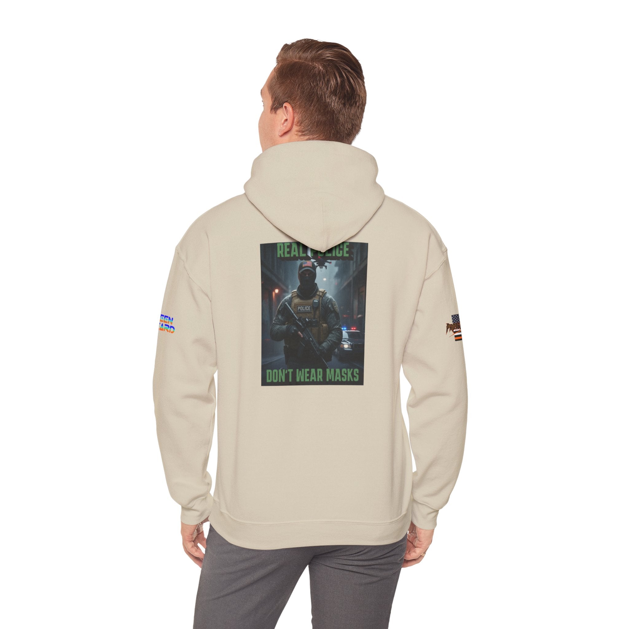 Real Police Don't Wear Masks Unisex Heavy Blend Gildan Hoodie