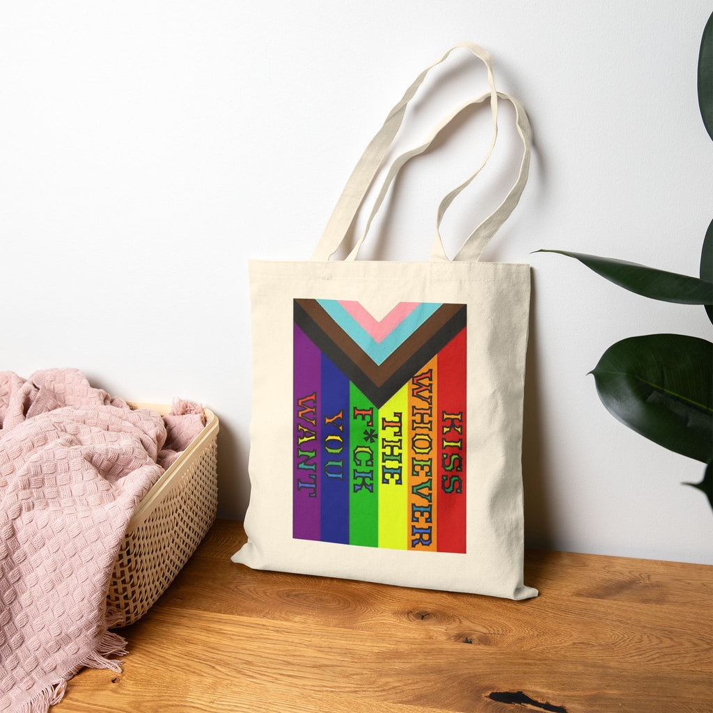 Kiss Whoever The F*ck You Want Cotton Canvas Tote Bag