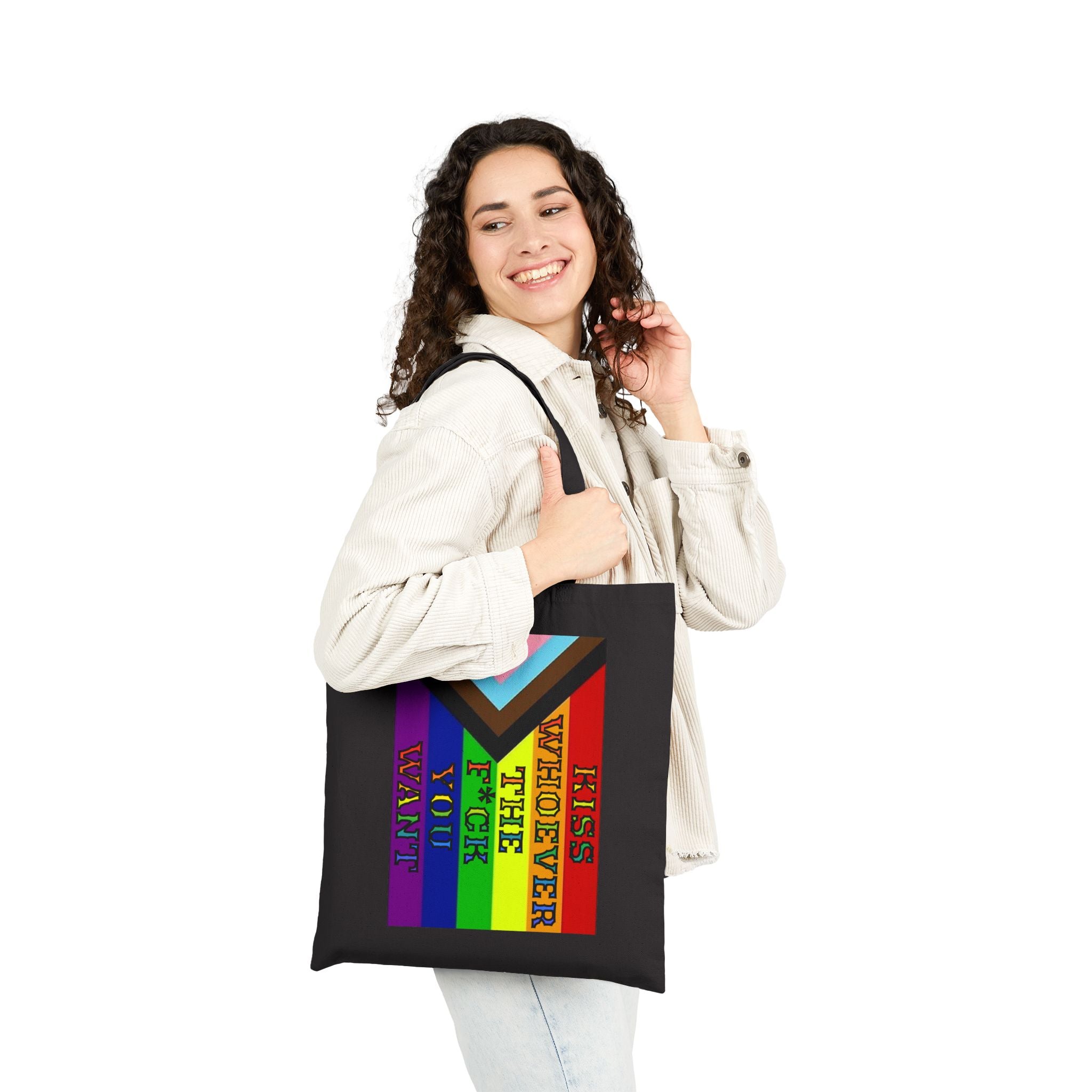 Kiss Whoever The F*ck You Want Cotton Canvas Tote Bag