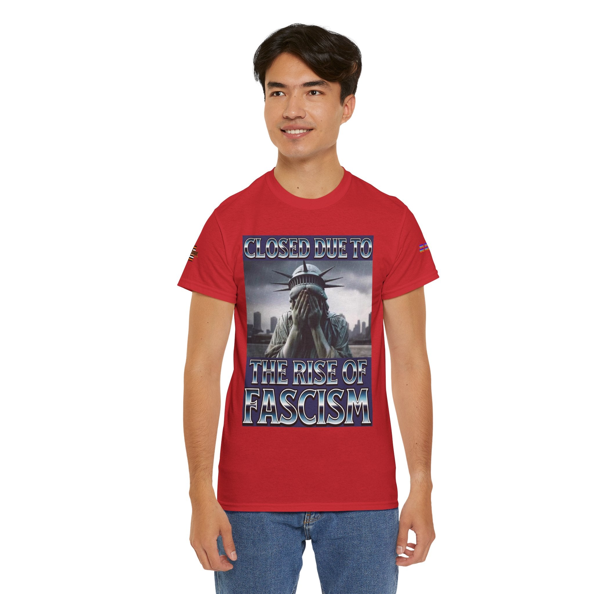 Closed Due To the Rise of Fascism Unisex Heavy Cotton Gildan Tee