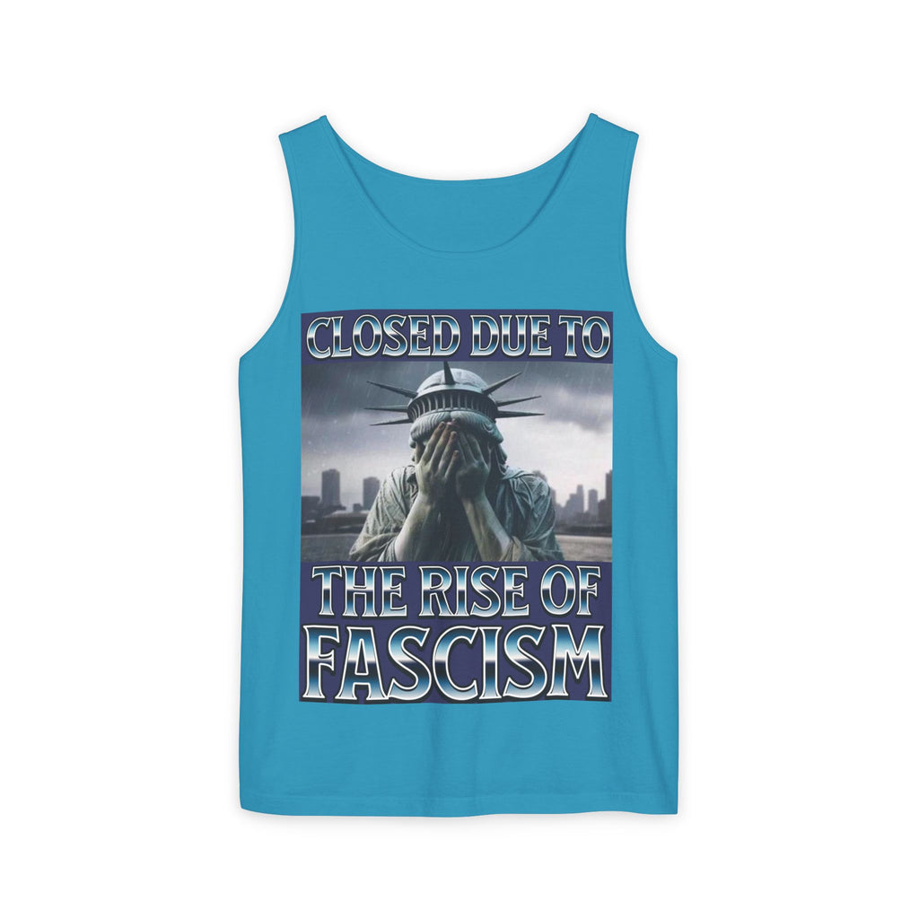 Closed Due to the Rise of Fascism Unisex Cotton Tank Top