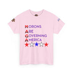 Morons Are Governing America Unisex Heavy Cotton Gildan Tee, Casual Wear, Gift for Activists, Comfortable Protest Wear
