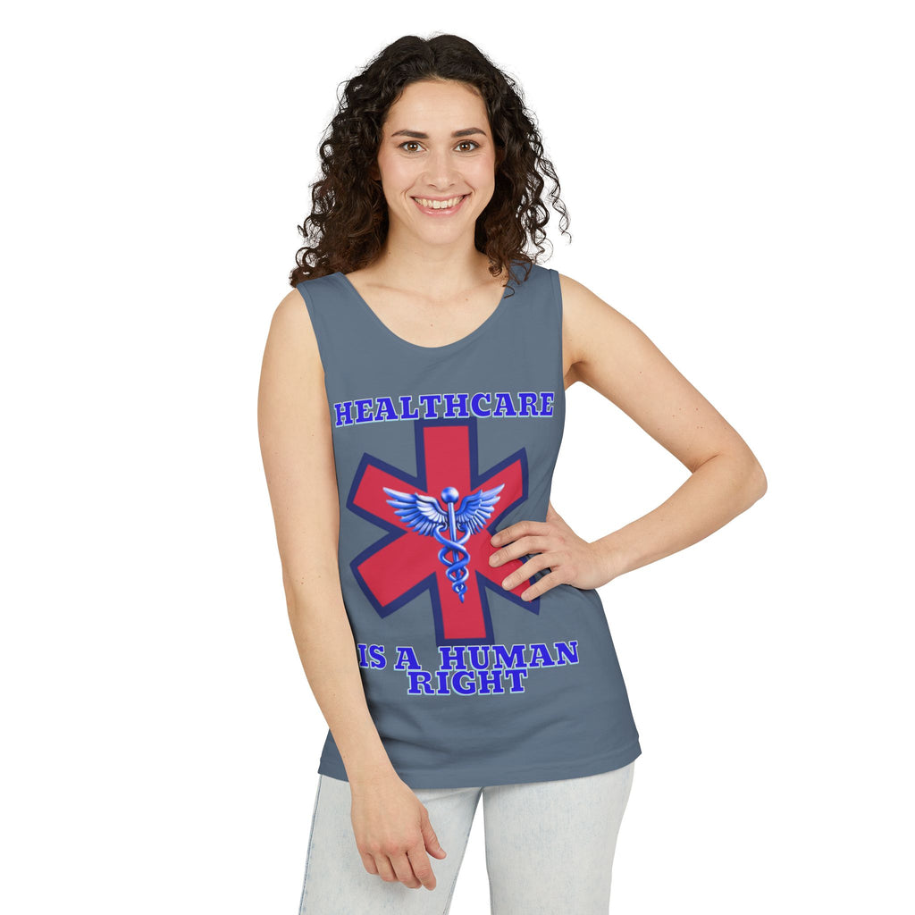 Healthcare is a Human Right Unisex Cotton Tank Top