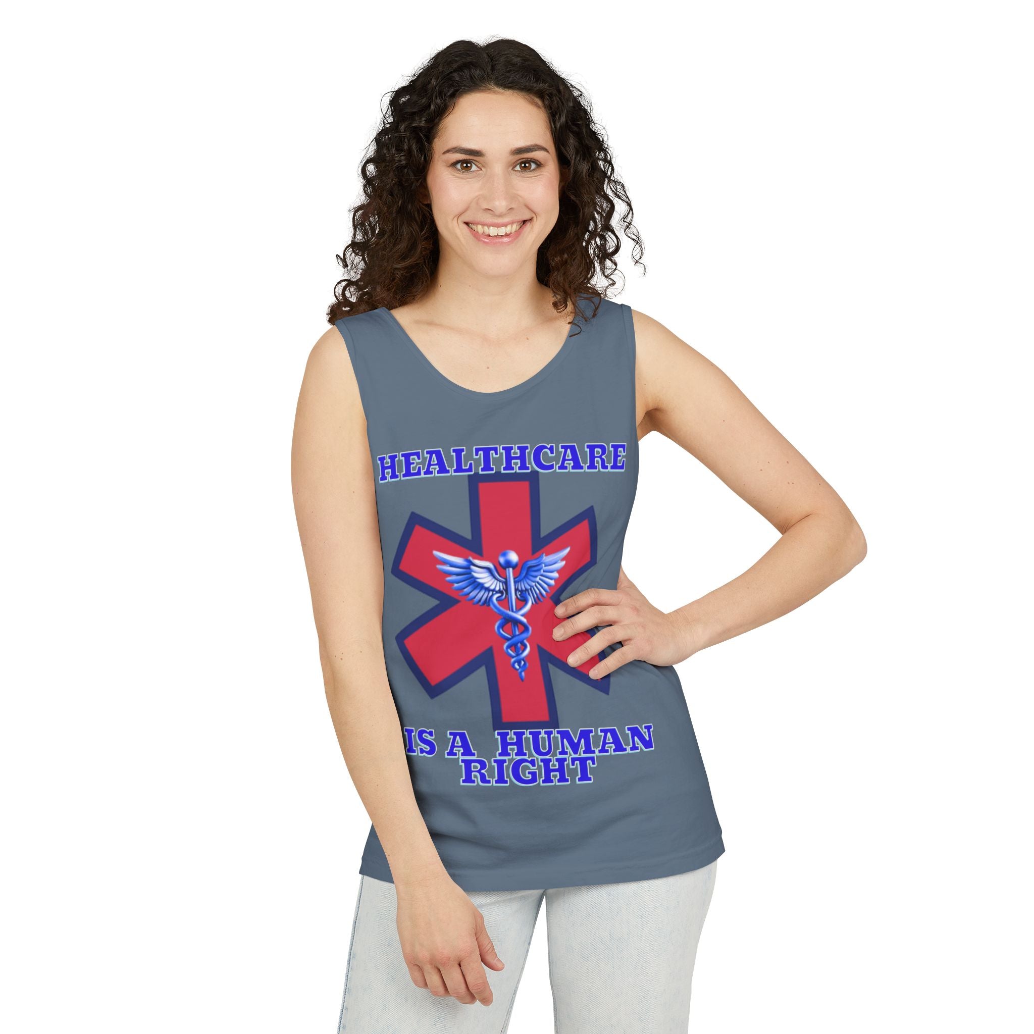 Healthcare is a Human Right Unisex Cotton Tank Top
