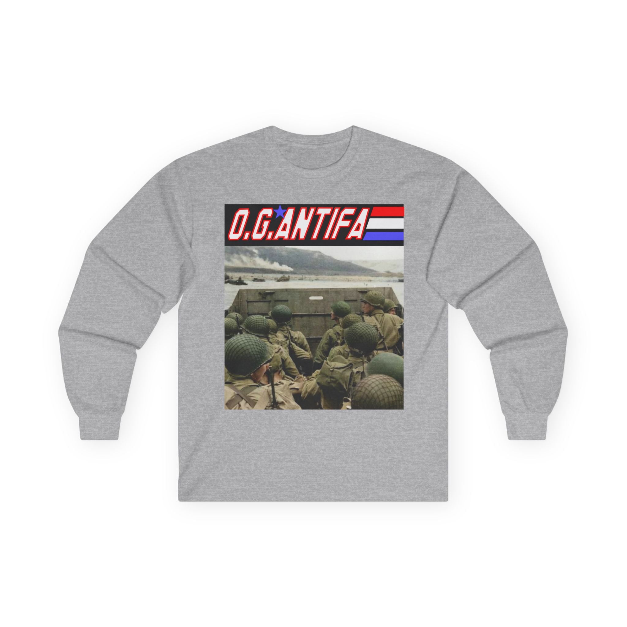 Original Antifa Long Sleeve Cotton Gildan Tee