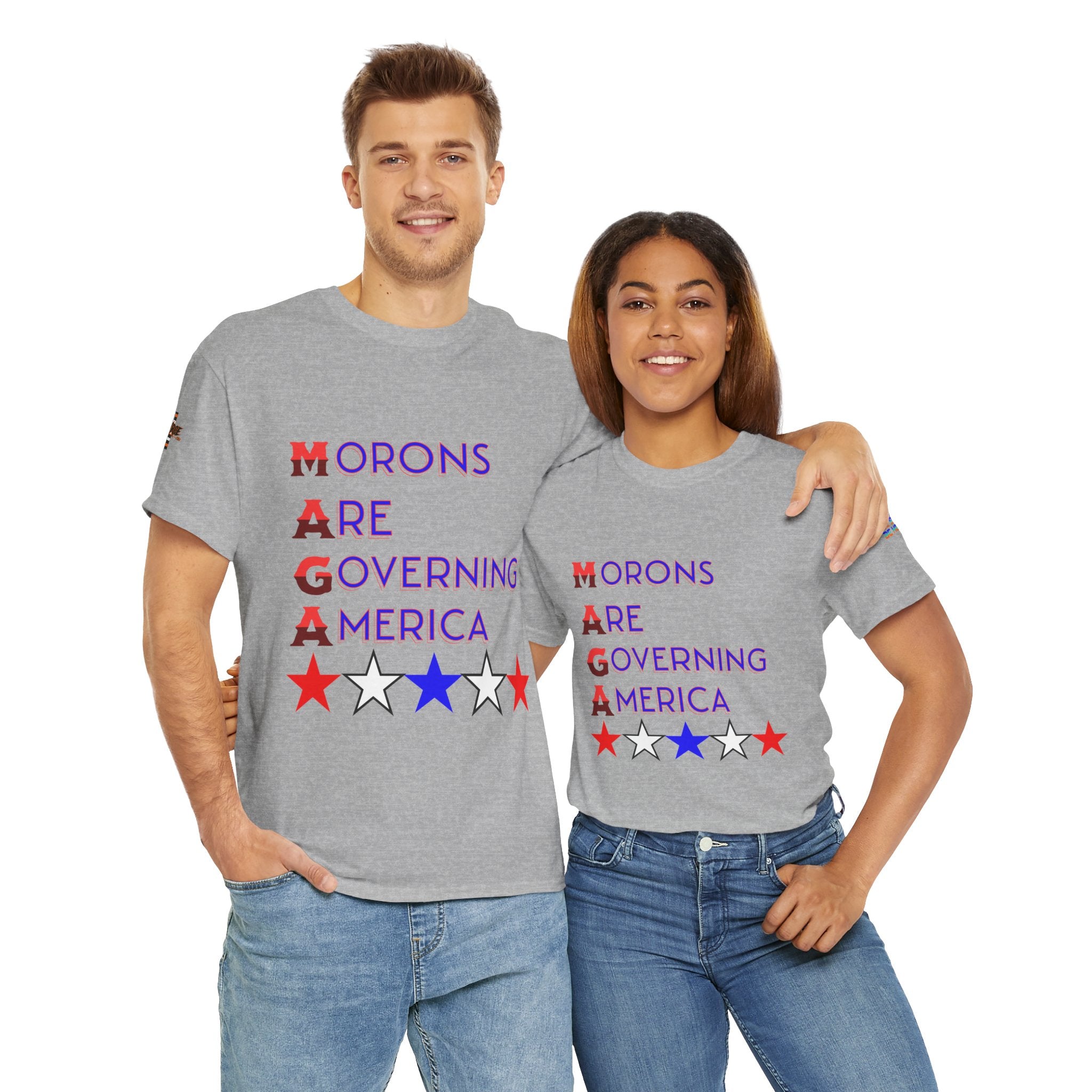 Morons Are Governing America Unisex Heavy Cotton Gildan Tee, Casual Wear, Gift for Activists, Comfortable Protest Wear