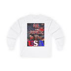 No Kings in the USA Long Sleeve Cotton Gildan Tee
