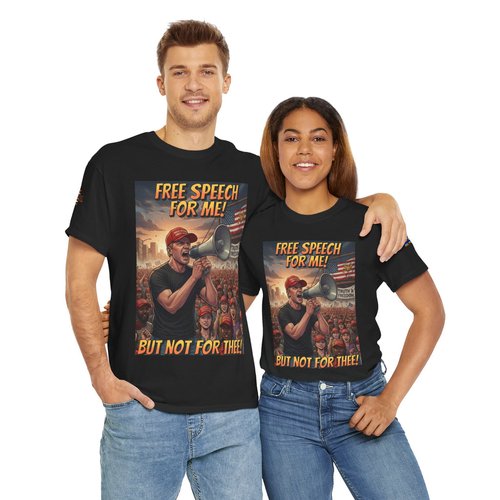 Free Speech for Me, But Not for Thee Unisex Heavy Cotton Gildan Tee