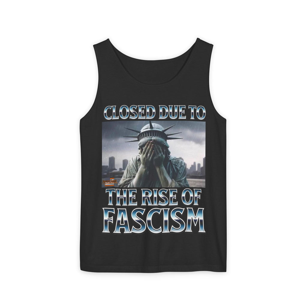 Closed Due to the Rise of Fascism Unisex Cotton Tank Top
