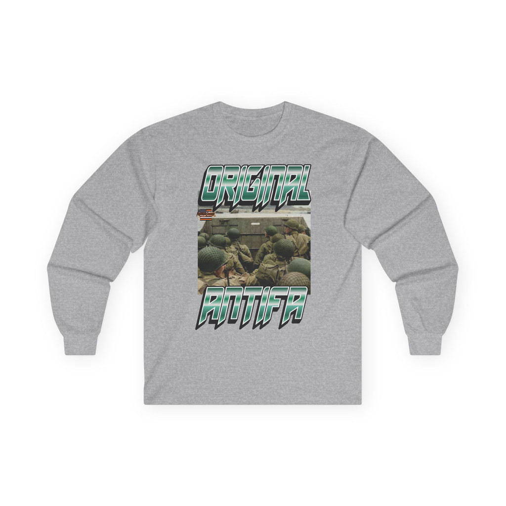 Original Antifa Long Sleeve Cotton Gildan Tee
