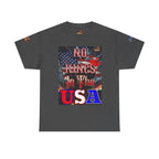 No Kings in the USA Unisex Heavy Cotton Gildan Tee, Casual Wear, Gift for Activists, Comfortable Protest Wear