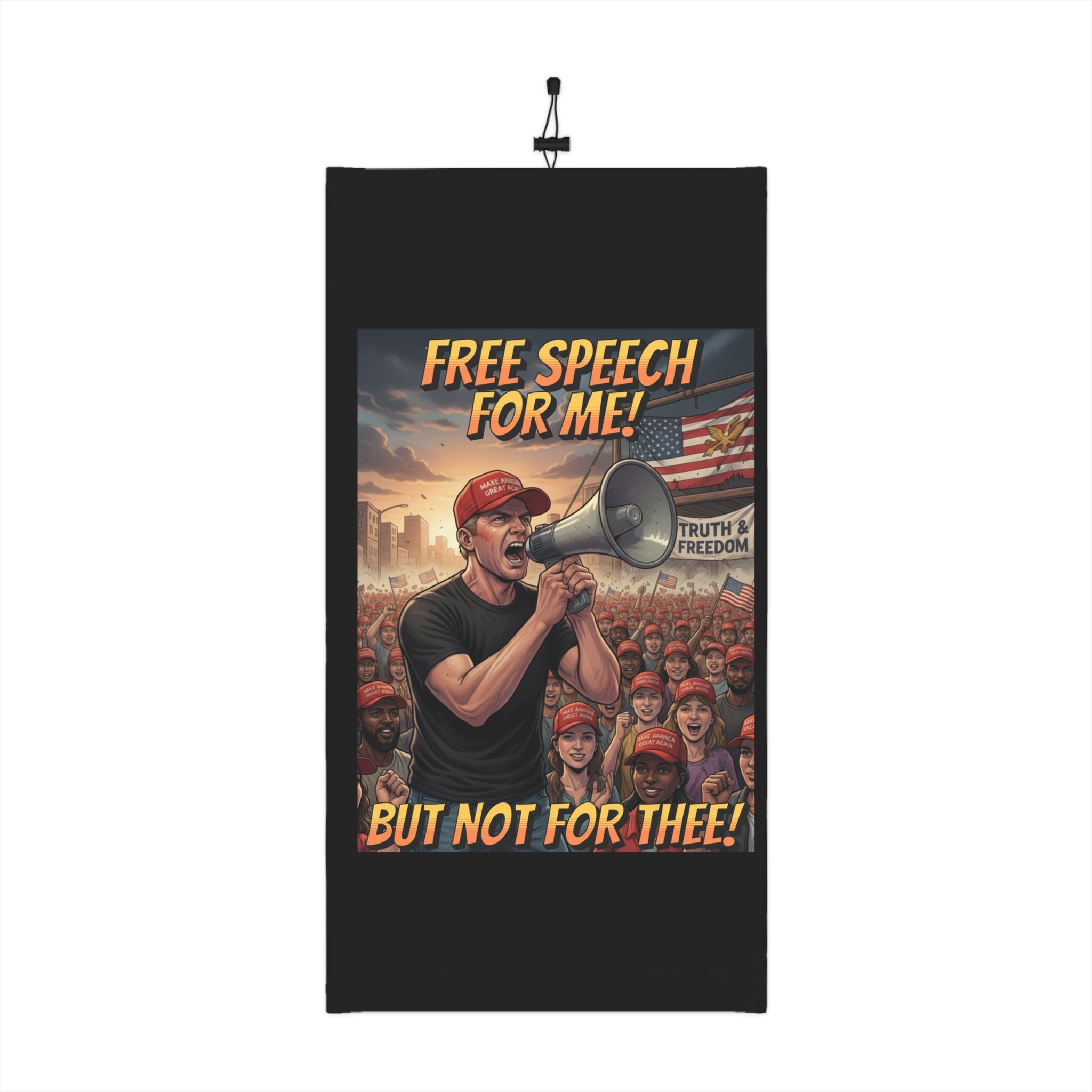 Free Speech for Me but not for Thee Winter Neck Gaiter with Drawstring, Protest Gear, Winter Accessories, Outdoor Wear, Gift for Activists, Cozy Neckwarmer