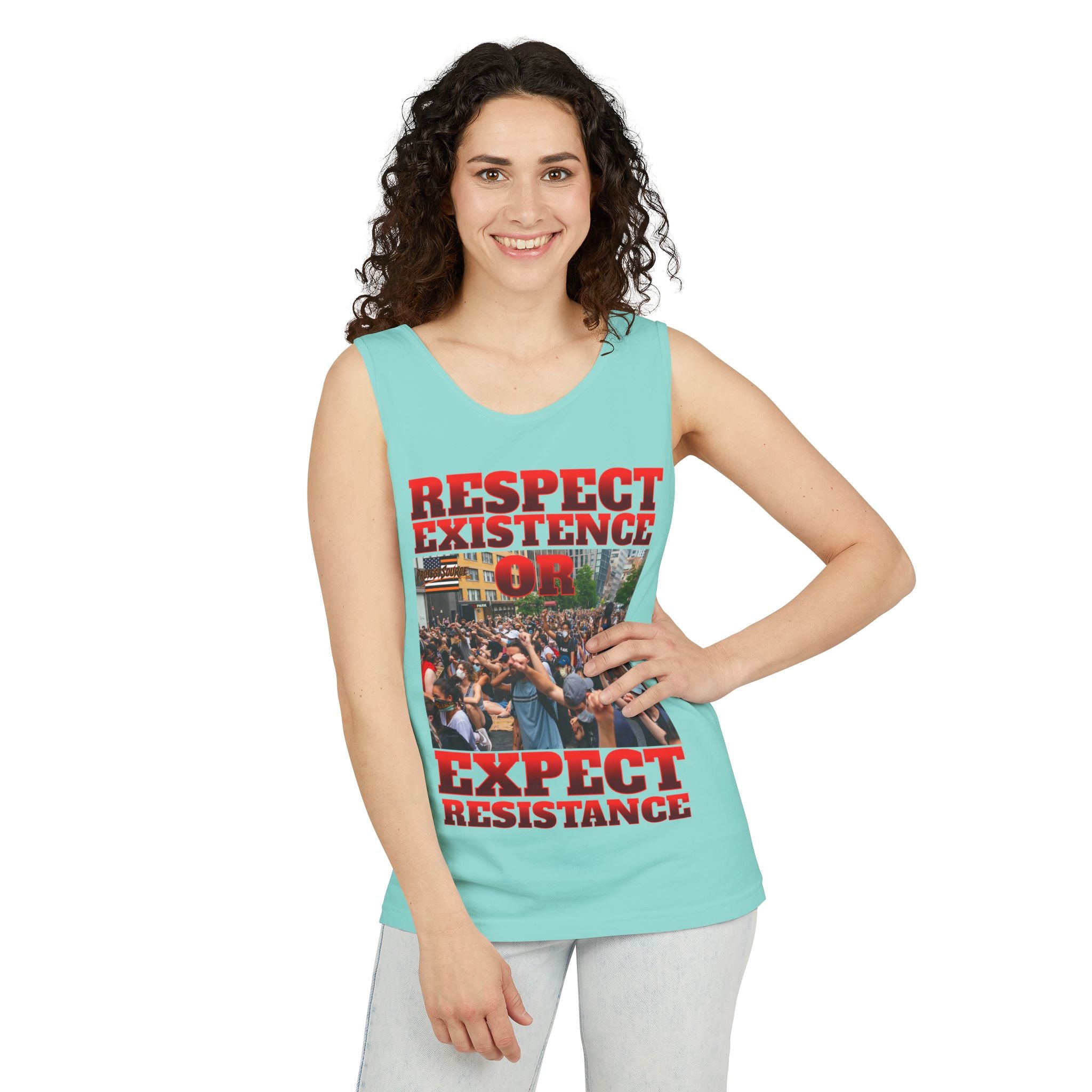 Respect Existence or Expect Resistance Unisex Cotton Tank Top