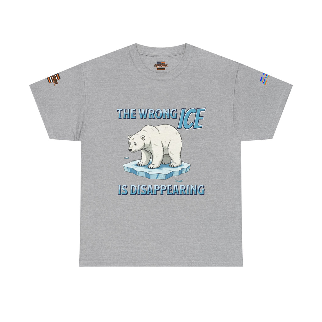 The Wrong ICE is Disappearing Unisex Heavy Cotton Gildan Tee, Casual Wear, Gift for Activists, Comfortable Protest Wear