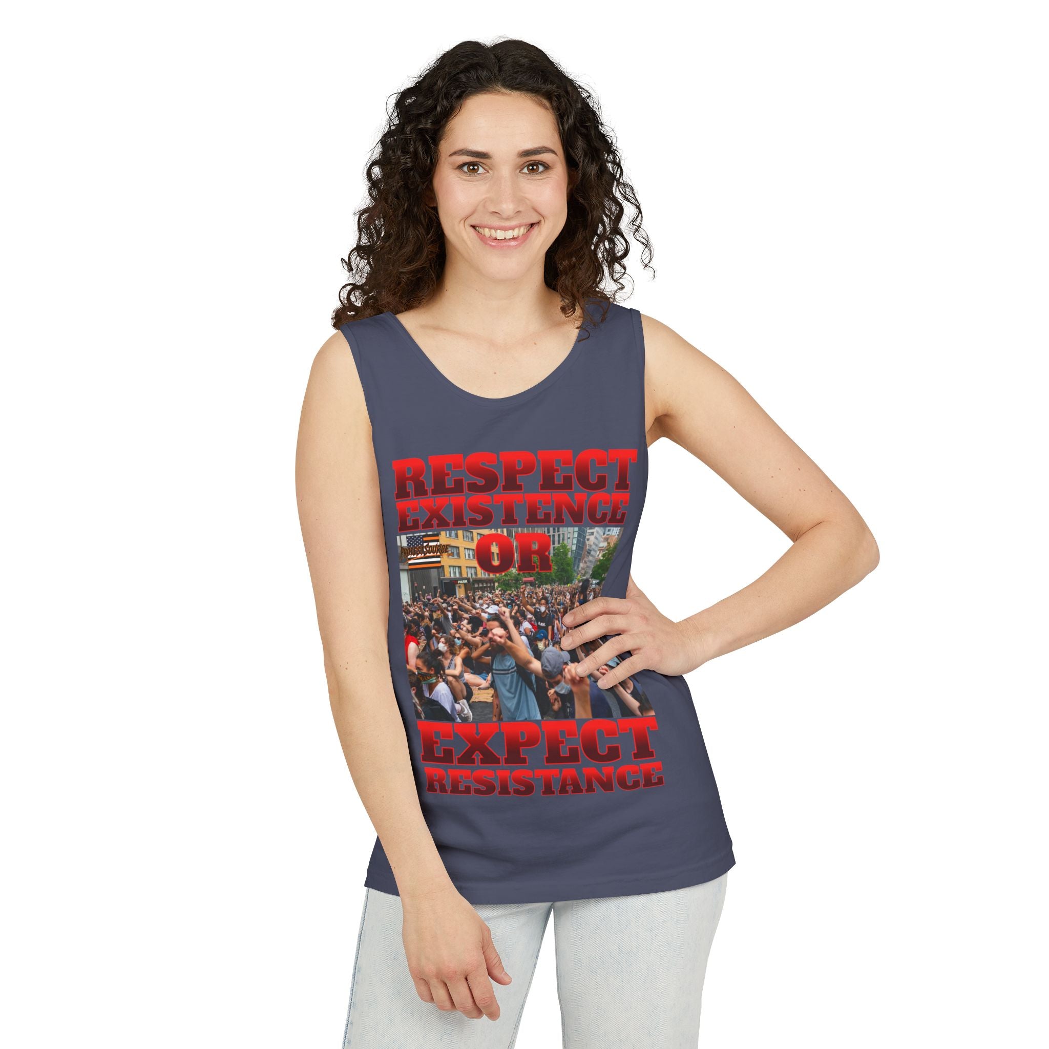 Respect Existence or Expect Resistance Unisex Cotton Tank Top